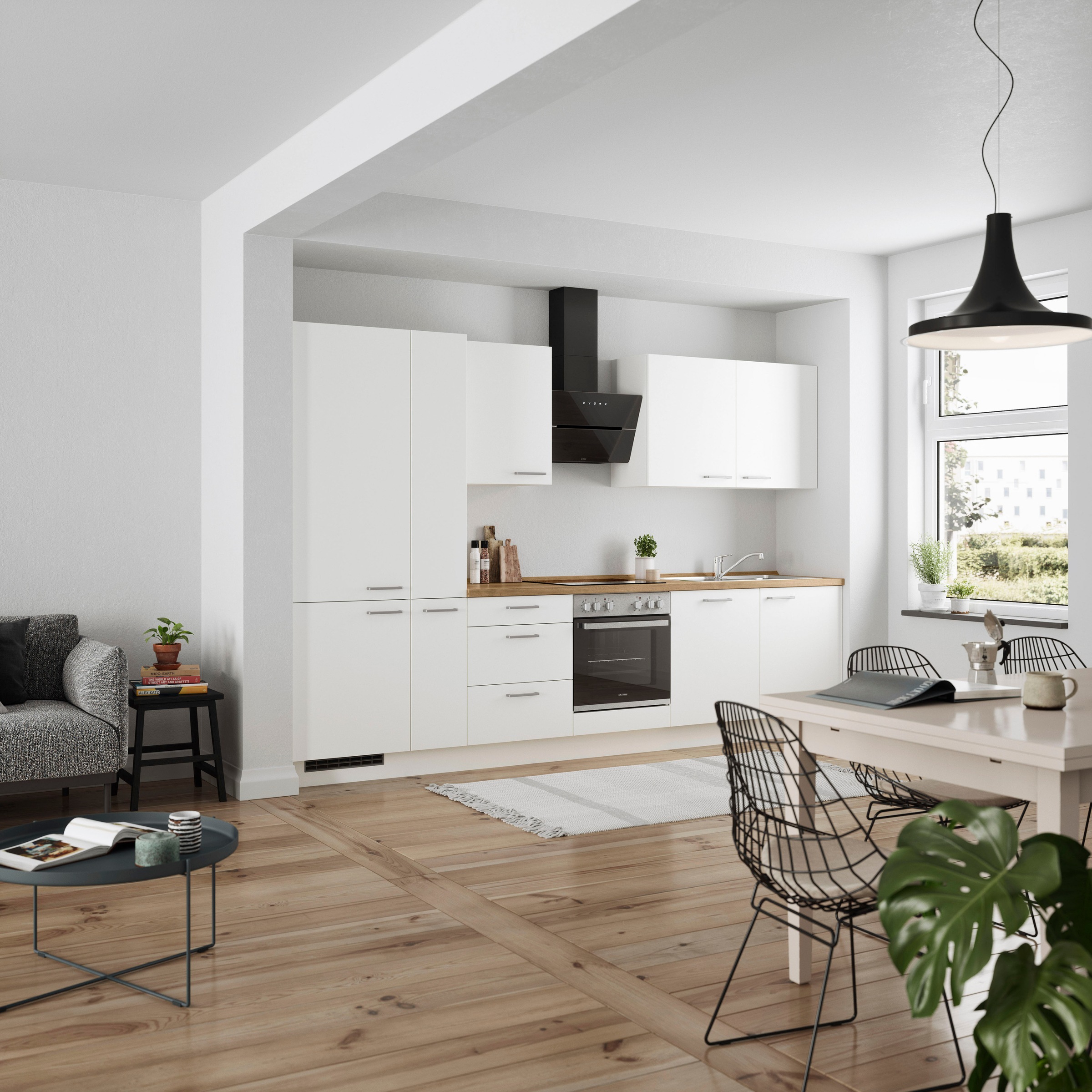nobilia® Küchenzeile »"Touch II"«, vormontiert, Ausrichtung wählbar, Breite 330 cm, wahlw. mit E-Geräten