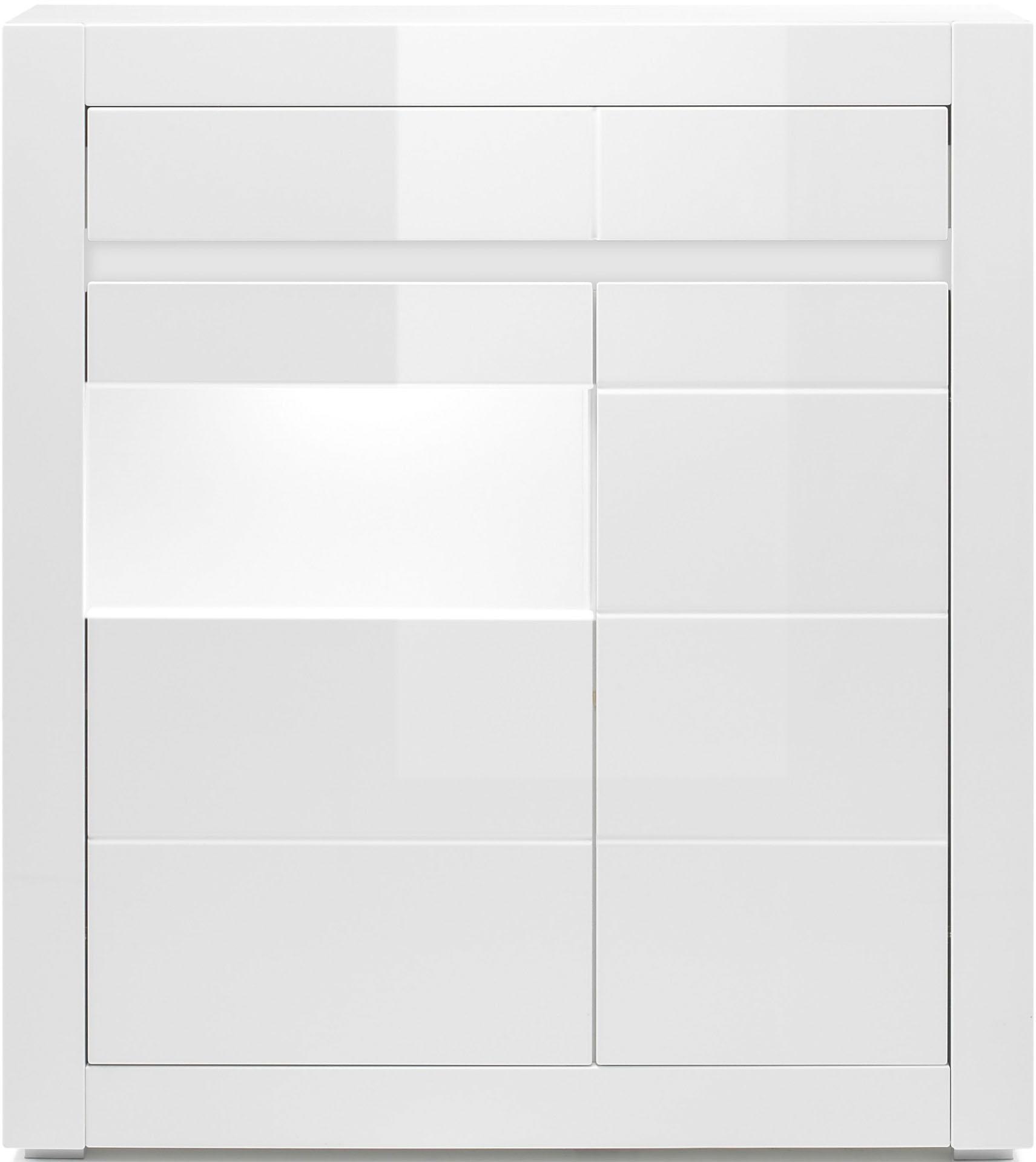 INOSIGN Vitrine »Carat«, Höhe 112 cm, Leisten angeliefert, 1 x grau, 1 x we günstig online kaufen