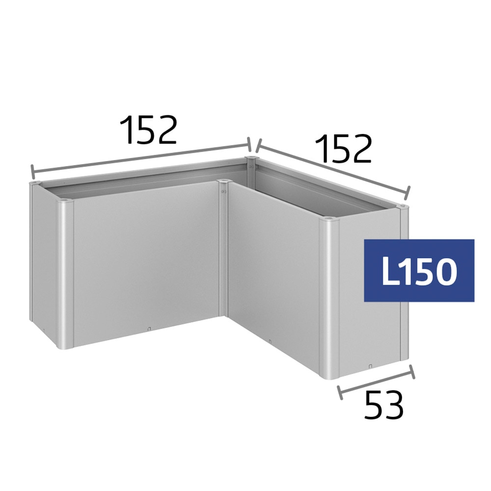 Biohort Hochbeet »BELVEDERE L-Form mini 1,5, verschiedene Farben« 152x152x45 cm, extrem langlebig, aus Metall
