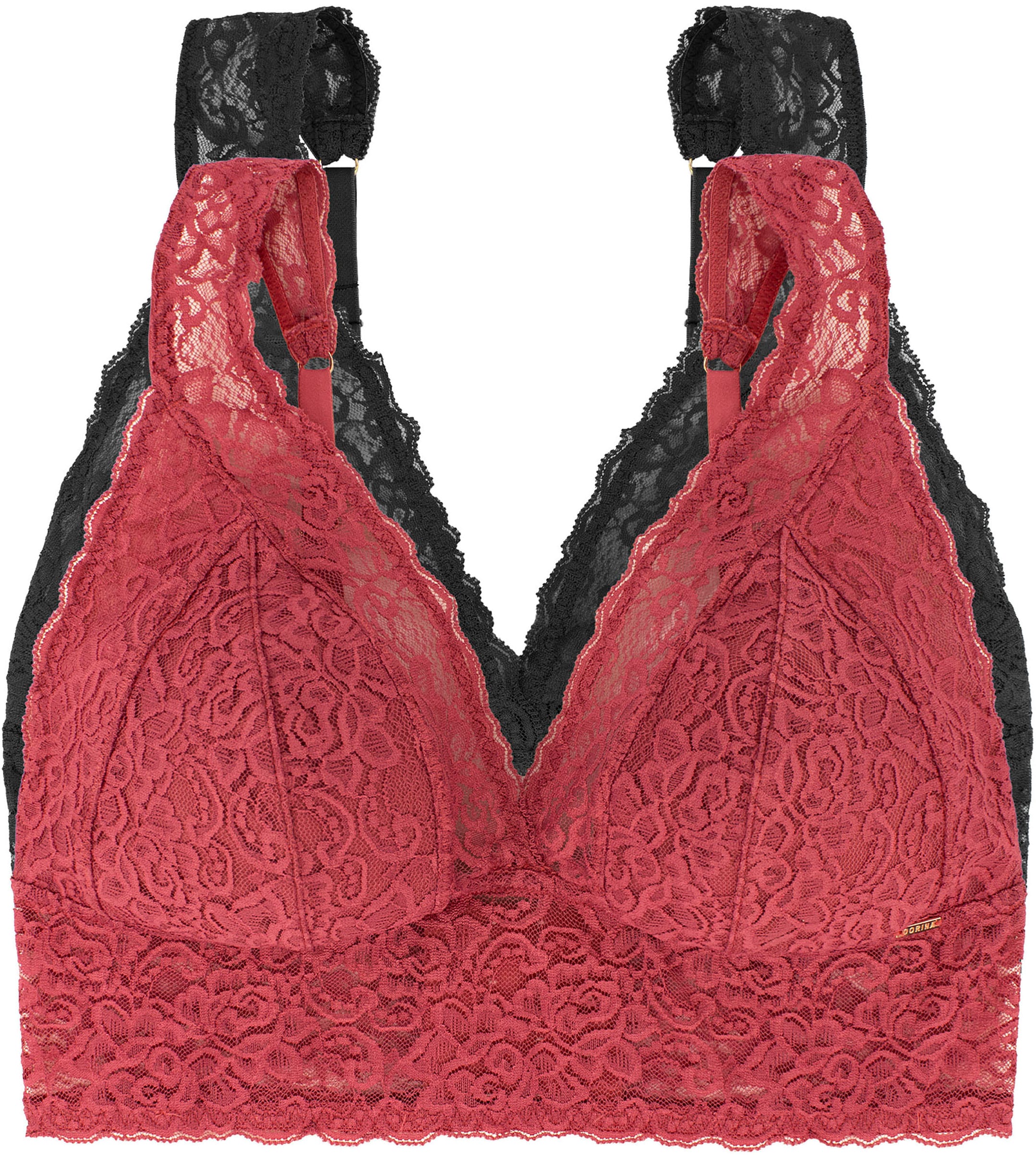 Dorina Bralette »LANA-2PP«, ohne Bügel, florale Spitze, breites Unterbrustband