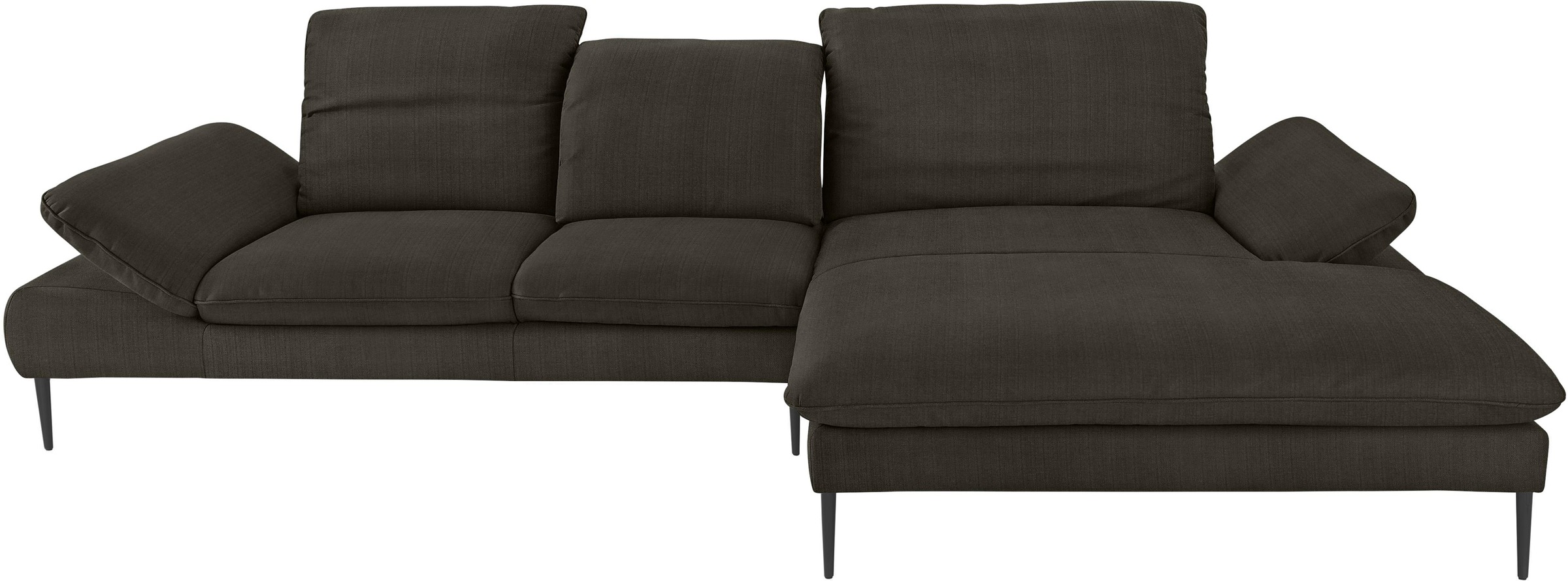 W.SCHILLIG Ecksofa »enjoy&MORE, Designsofa, bequem, zeitlos und elegant, L-Form«, Sitztiefenverstellung, Füße schwarz pulverbeschichtet, Breite 340 cm