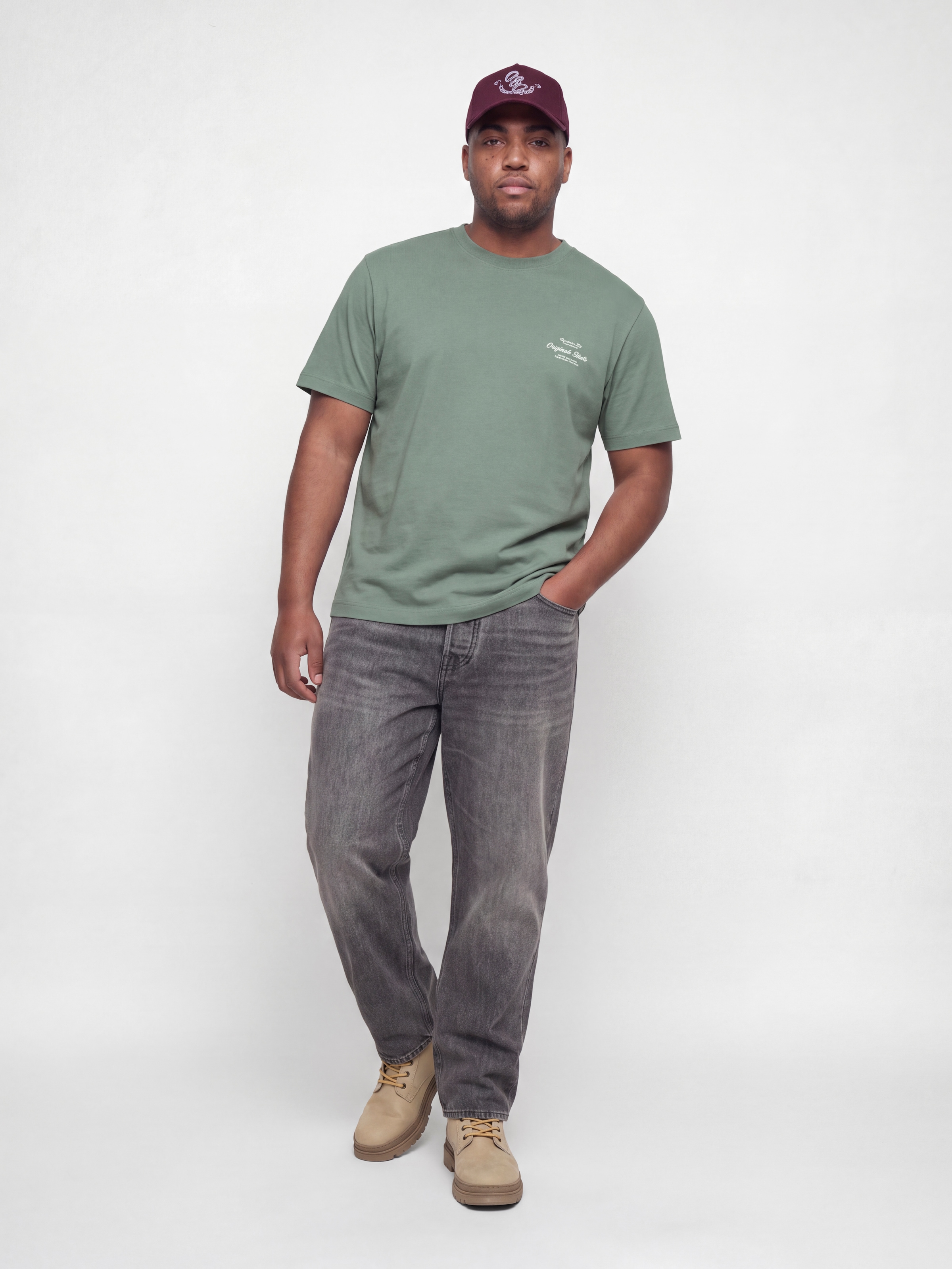 Jack & Jones PlusSize Kurzarmshirt »JORNORREBRO TYPO TEE SS CREW NECK  PLS« Baumwolle, regular fit