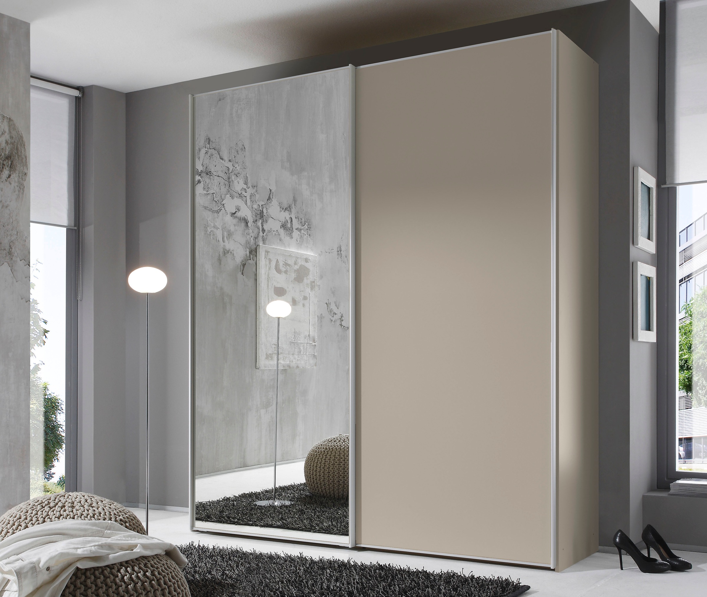 STAUD Schwebetürenschrank »Sinfonie Plus, edles Design in hochwertiger Qualität, Made in Germany« Mit Spiegeltüre und vier verschiedenen Ausstattungsvarianten