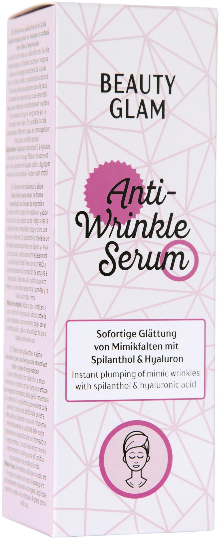BEAUTY GLAM Anti-Falten-Serum »Beauty Glam Anti Wrinkle Serum«, Reduziert feine Linien und Mimikfalten, beugt Falten vor.