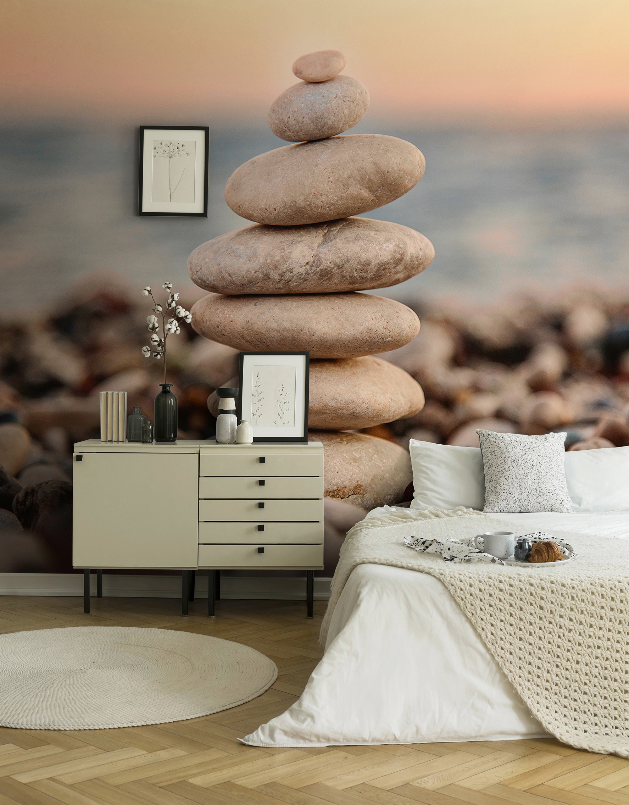 living walls Fototapete »Designwalls Stone Beach 2«, Vlies, Wand, Schräge, Decke