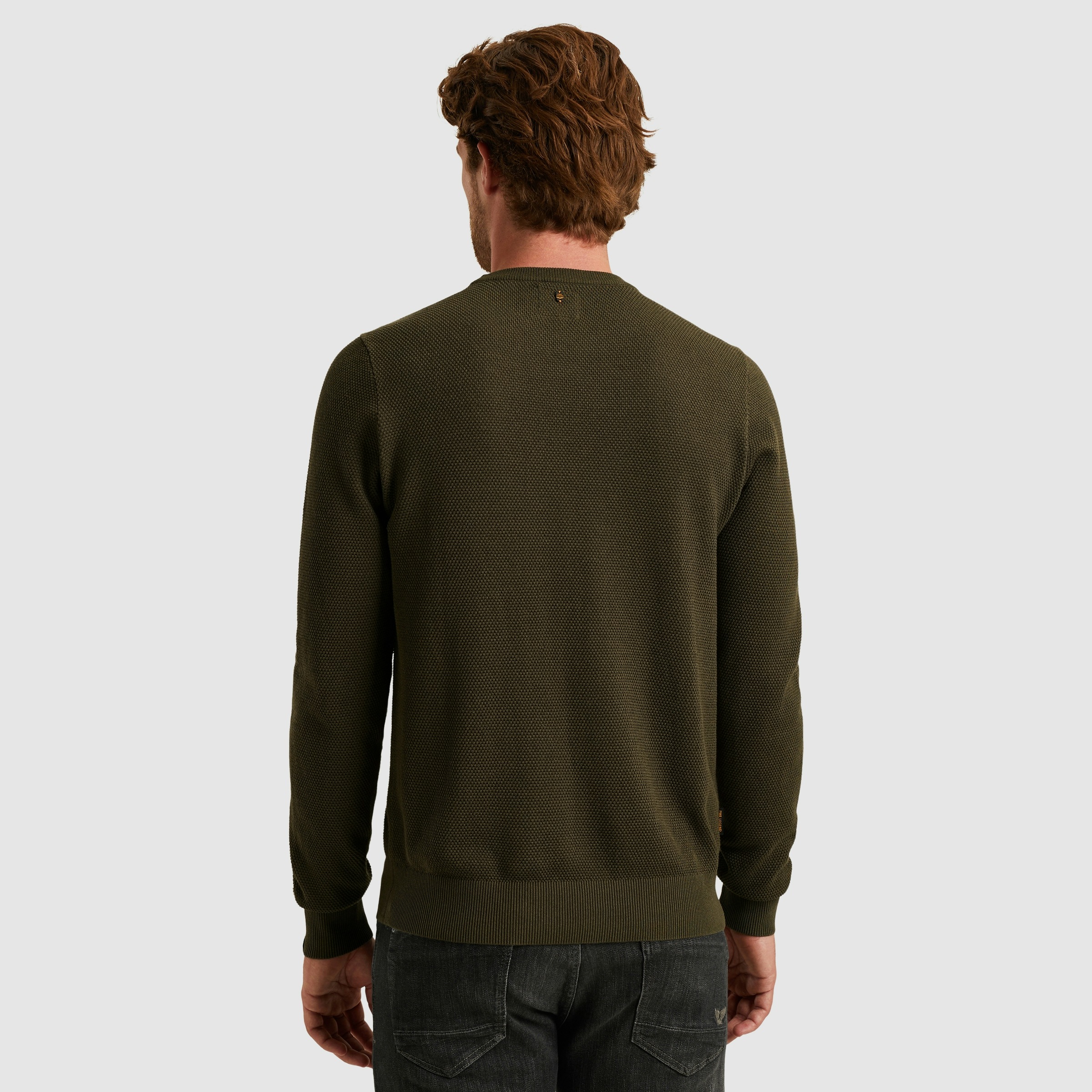 PME LEGEND Rundhalspullover mit Logo Stickerei