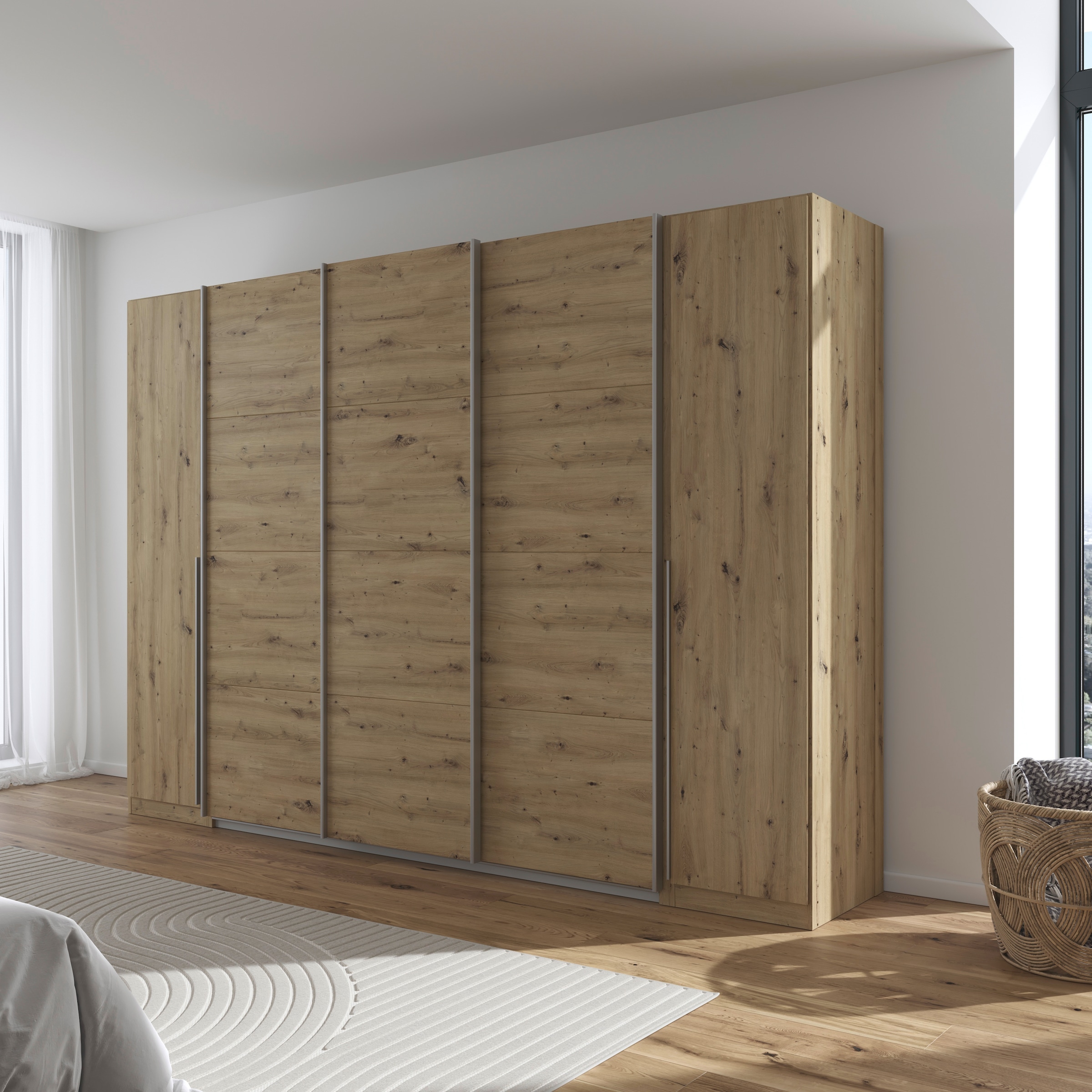 rauch Schwebetürenschrank »Agordo«, (im angesagten Mix aus Dreh- und Schwebetüren), optional mit Spiegel und zwei Griff-Farben MADE IN GERMANY