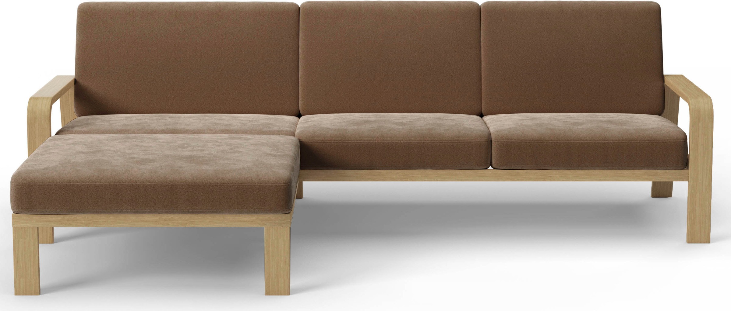 sit&more Ecksofa »Kolding L-Form« Armlehnen aus Buchenholz in natur, verschiedene Bezüge und Farben