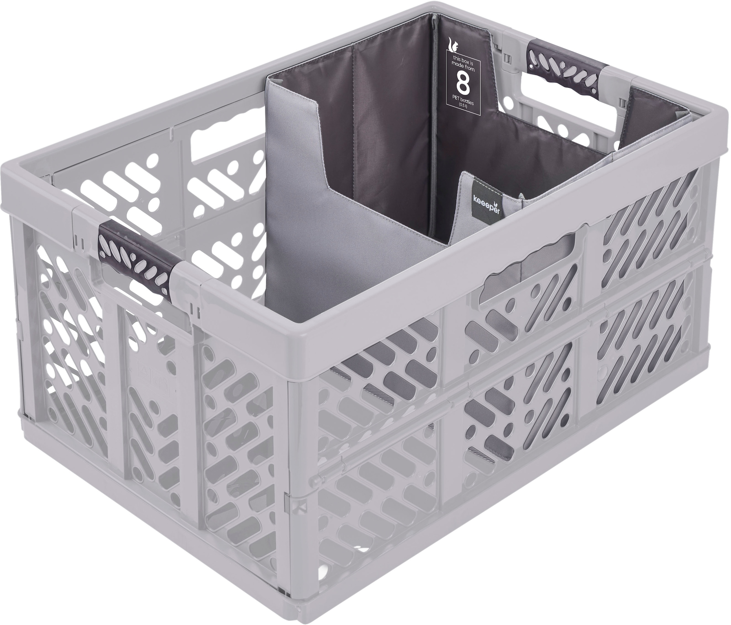 keeeper Faltbox »neo, faltbarer Einkaufsorganizer für Klappboxen«, (1 St.), aus recycelten PET-Flaschen