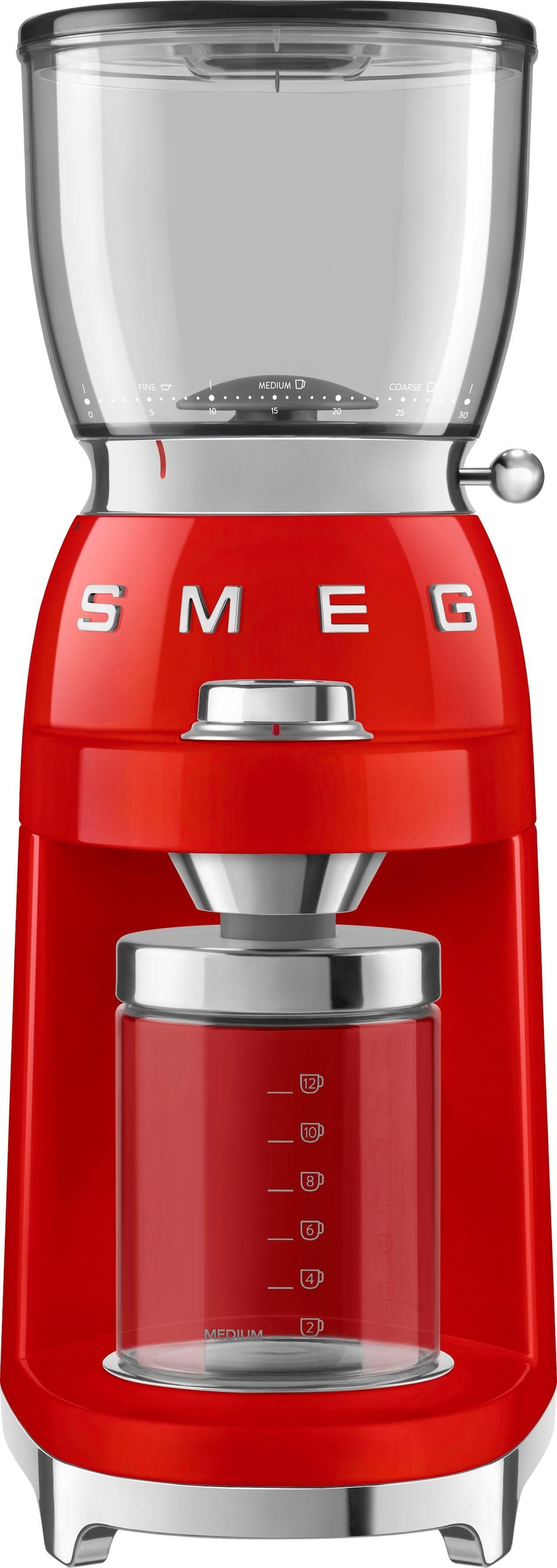 Smeg Kaffeemühle »CGF01RDEU«, 150 W, Kegelmahlwerk, 350 g Bohnenbehälter