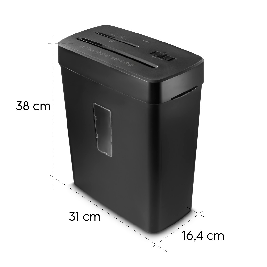 Hama Aktenvernichter »Aktenvernichter Mikroschnitt (Papier, Plastik, CDs, Korb, 5 Blatt, P5)«, Mit Papierkorb, 2 x 12 mm Mini-Schnitzel, Automatik, Rücklauf
