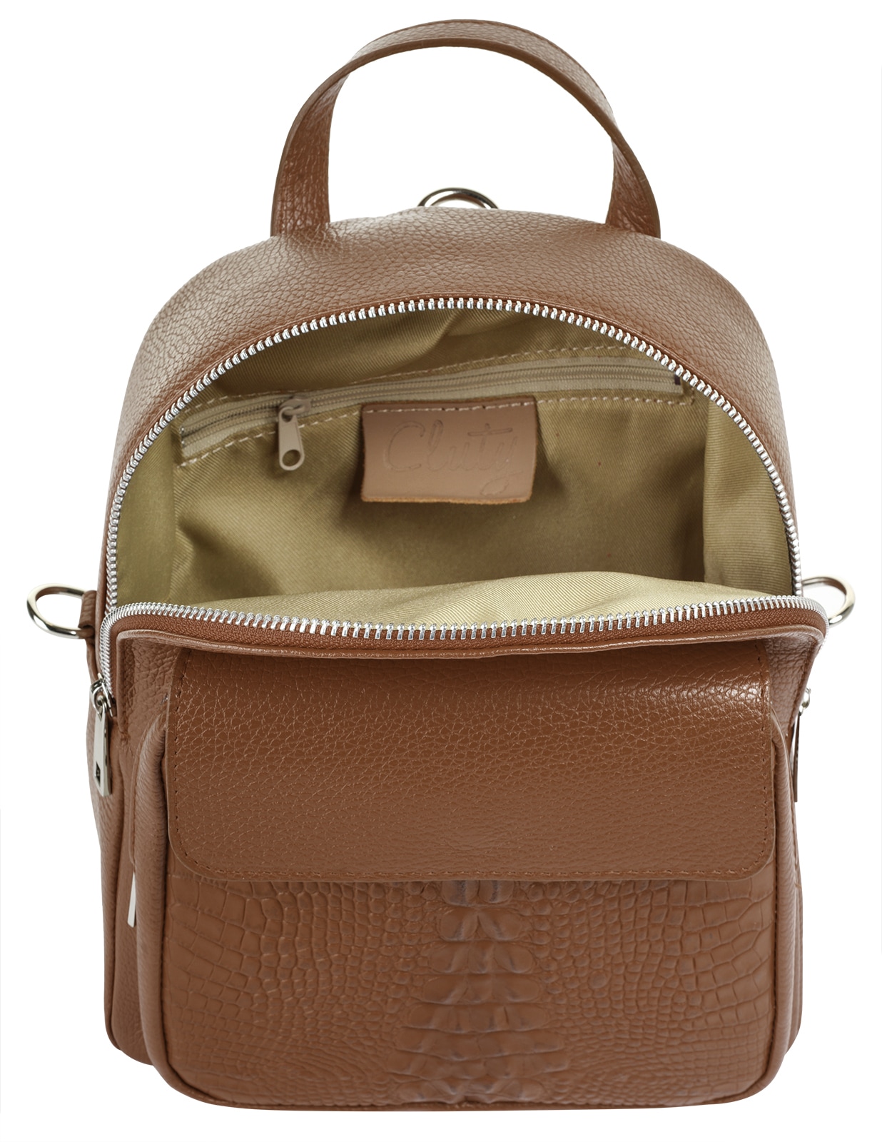 Cluty Cityrucksack, echt Leder, Made in Italy