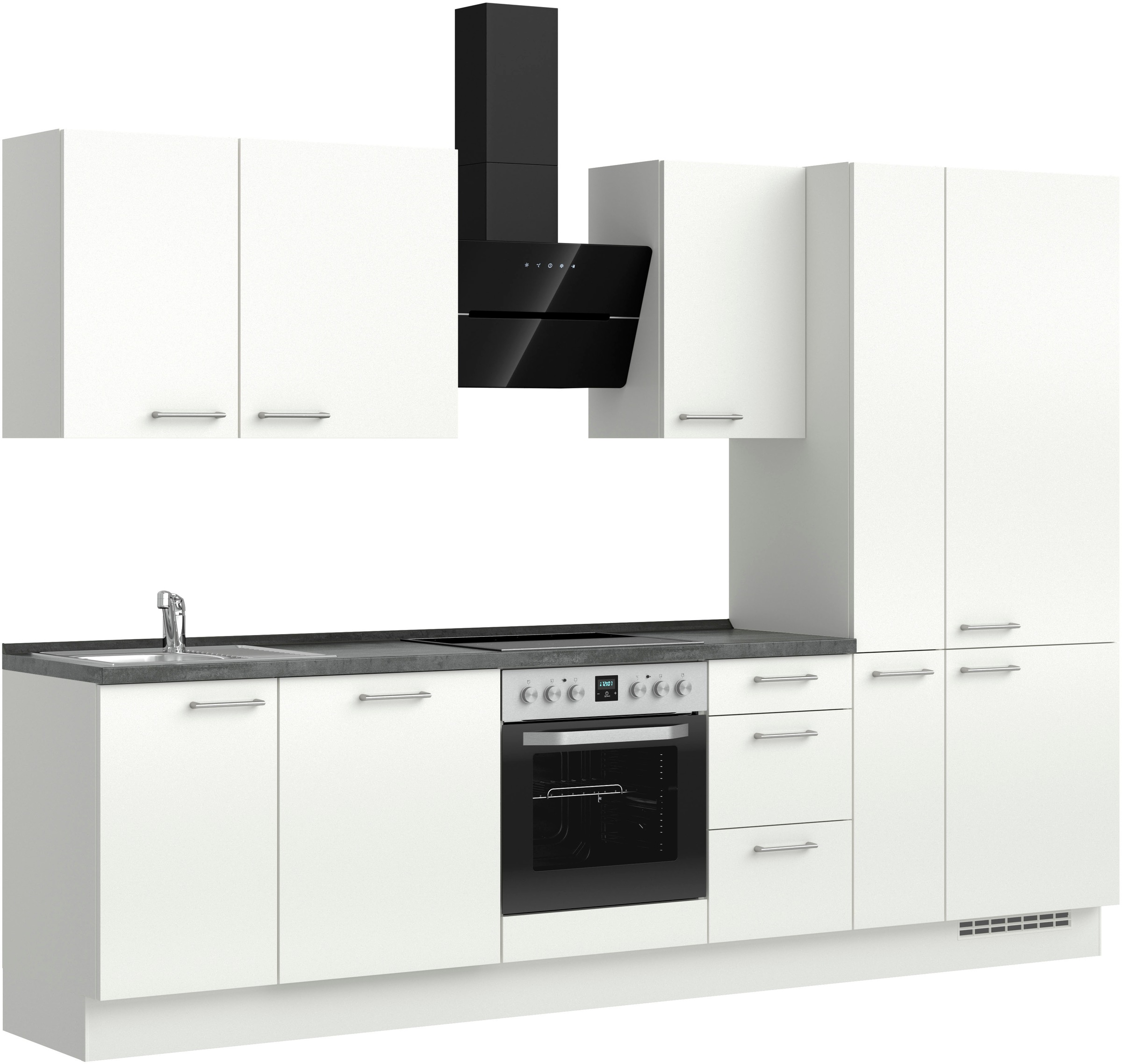 nobilia® Küchenzeile »"Laser II"«, vormontiert, Ausrichtung wählbar, Breite 300 cm, wahlw. mit E-Geräten