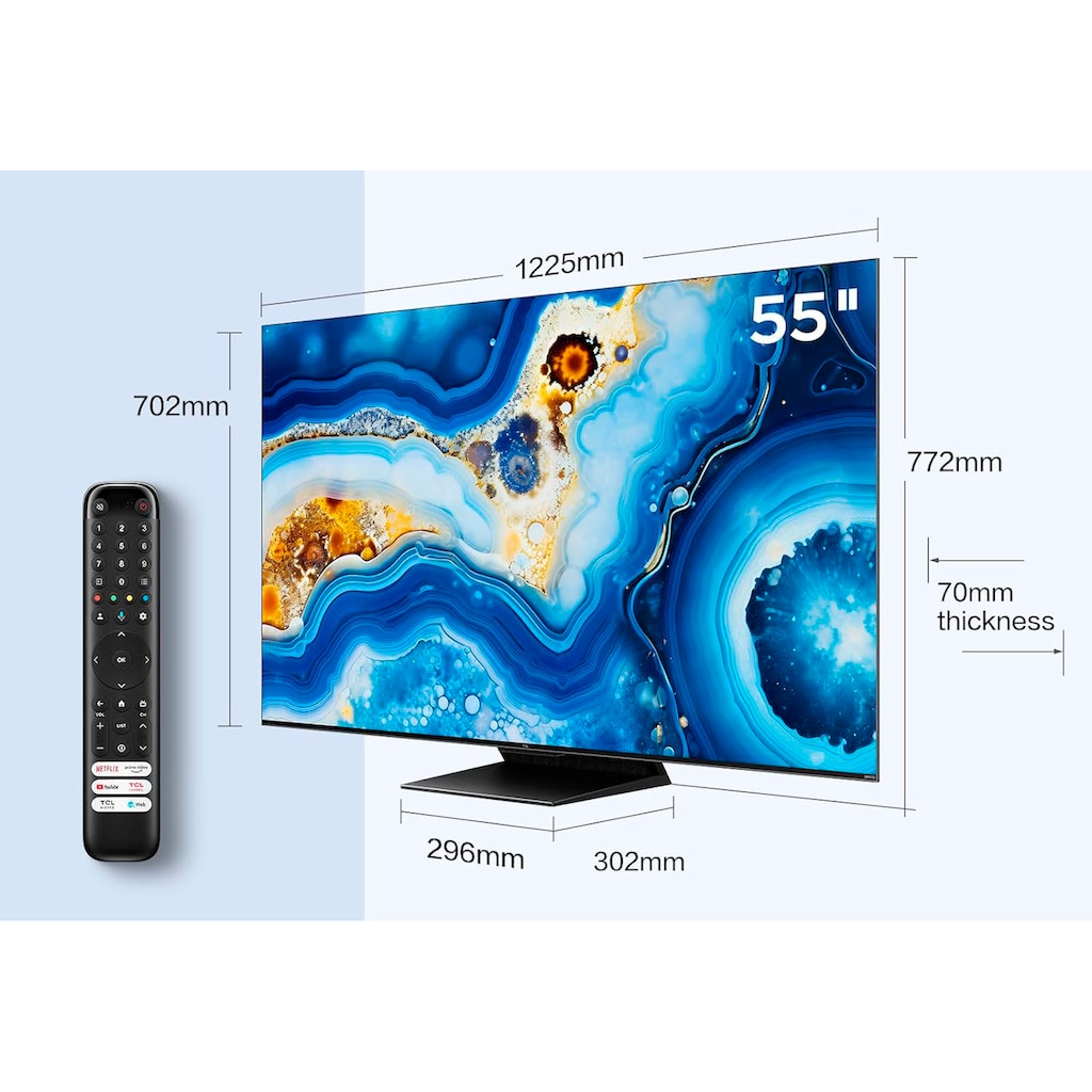 TCL QLED Mini LED-Fernseher »55C803GX1«, 139 cm/55 Zoll, 4K Ultra HD, Google TV-Smart-TV