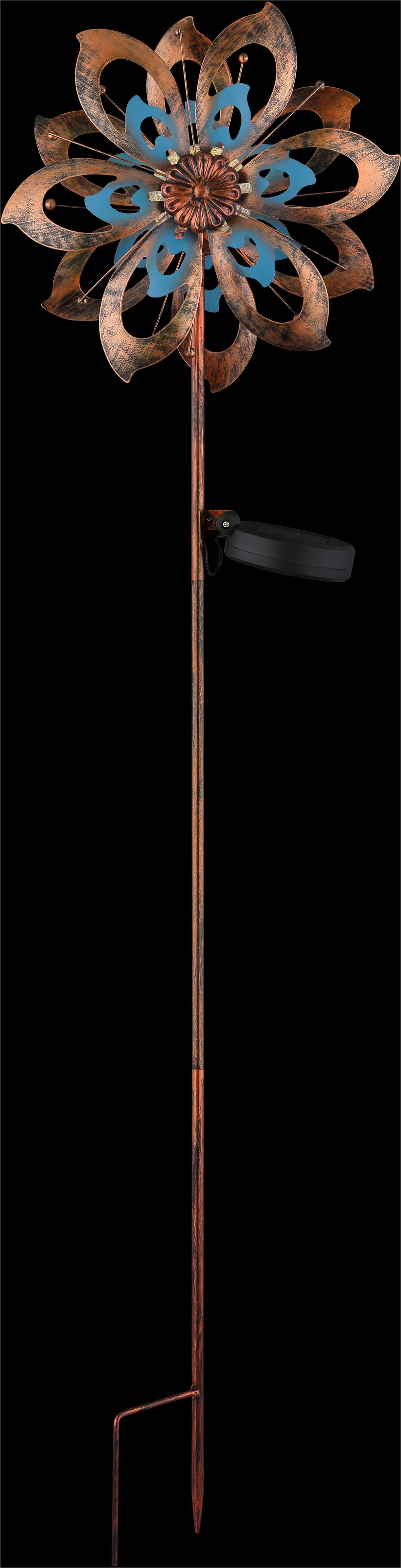 GLOBO LIGHTING LED Solarleuchte »SOLARLEUCHTE METALL GOLDFARBEN PATINIERT, 1XLED« LED-Modul 1 Stk. Warmweiß Solar Garten Terrasse Außenbeleuchtung Dekoleuchten