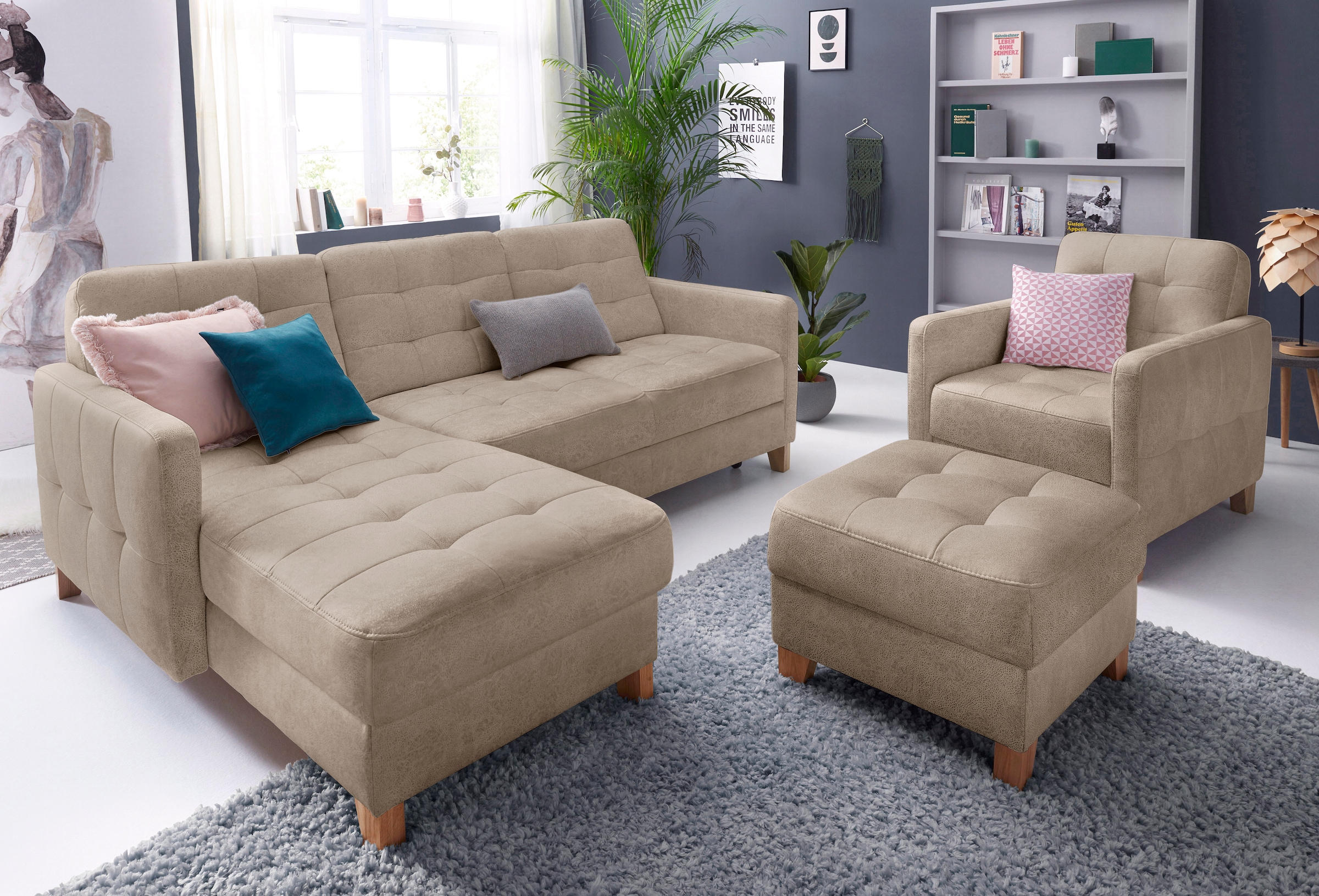 exxpo - sofa fashion Sessel »Elio, Loungesessel, aufwendige Detailverarbeitung, bequem und modern«, hoher Sitzkomfort für entspannende Momente