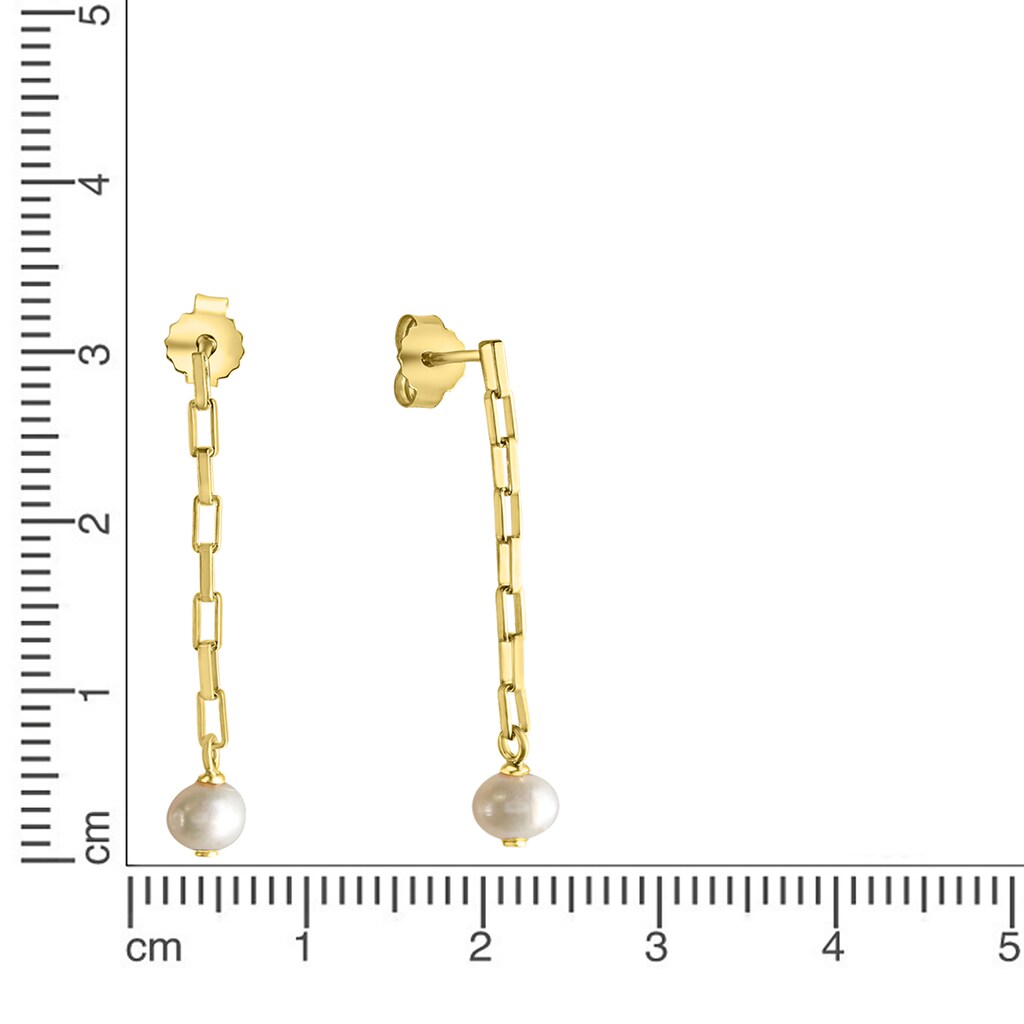 CELESTA Paar Ohrhänger »925 Silber vergoldet mit Süßwasserzuchtperlen«