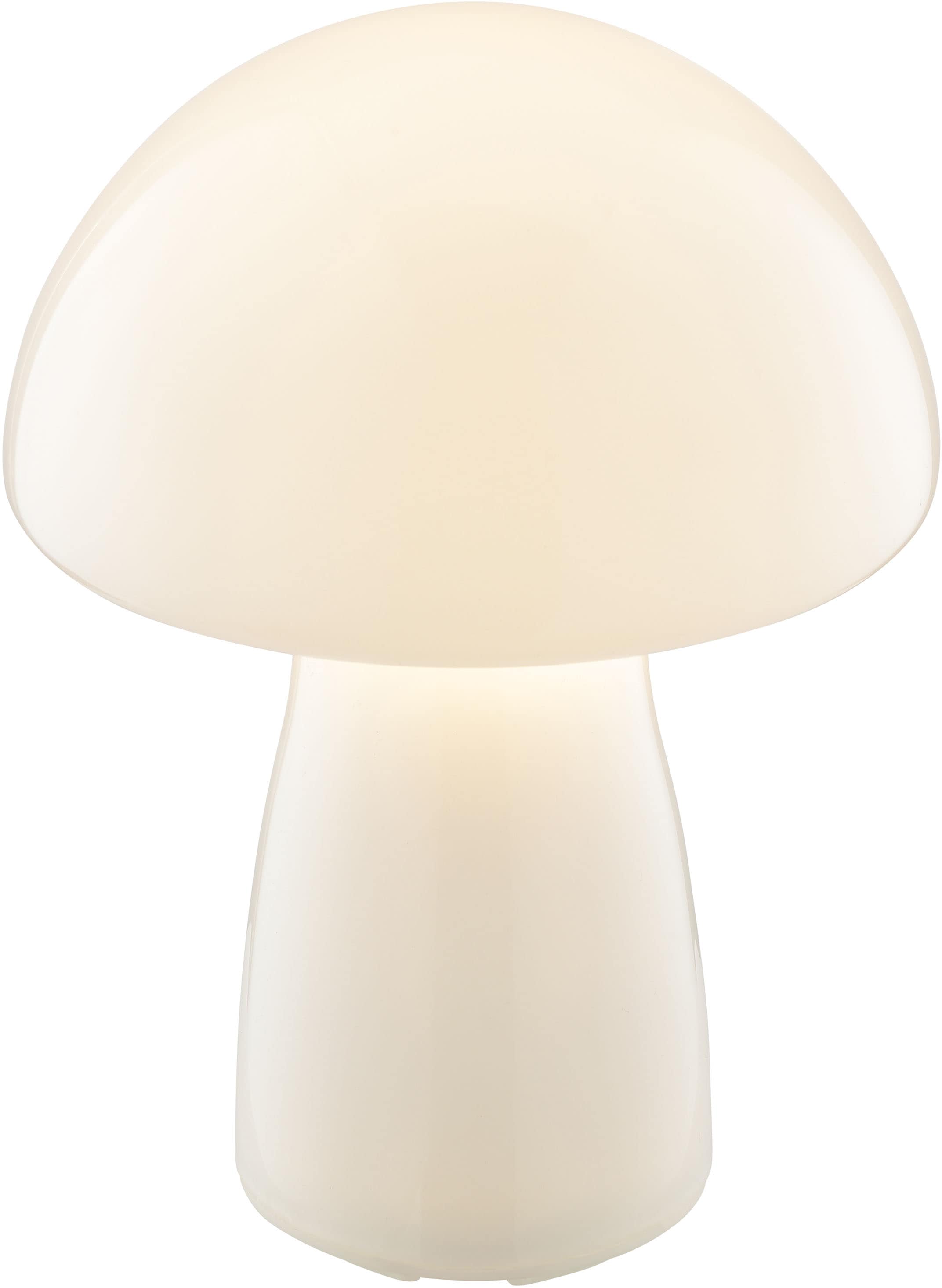 Brilliant LED Tischleuchte »Erik« LED-Modul 1 Stk. Warmweiß Pilzleuchte mit Akku, 22 x 16 cm, 250 lm, 2700 K, dimmbar, Glas, weiß