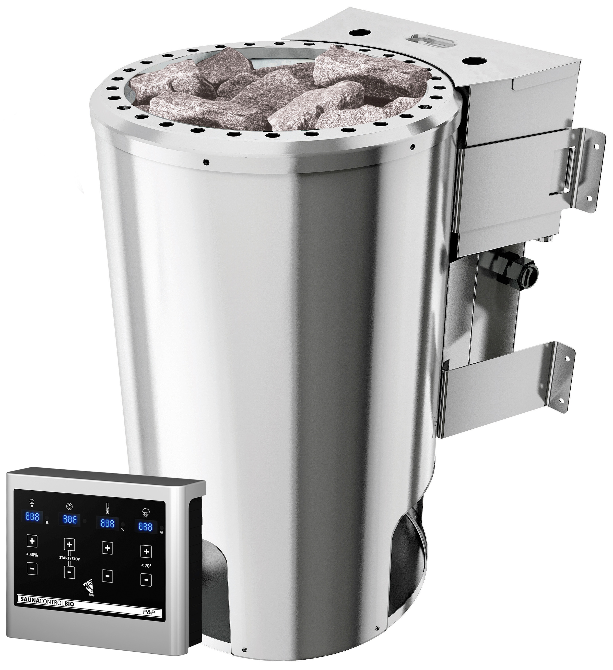 Karibu Sauna »Tomke« Set,  3,6-kW-Bio-Plug & Play Ofen mit externer Steuerung