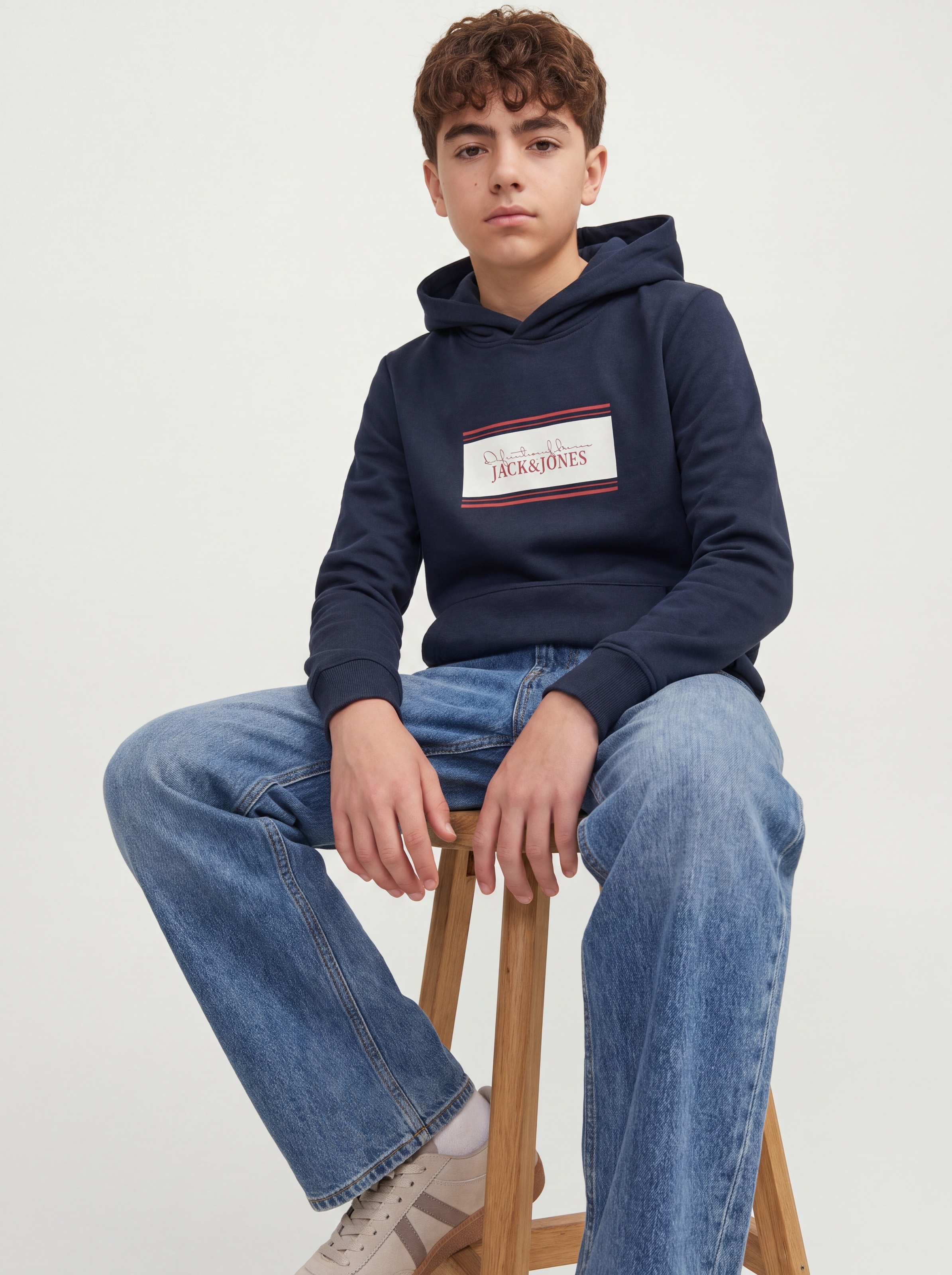 Jack & Jones Junior Kapuzensweatshirt »JJBUSTER SWEAT HOOD BTS SN JNR«, Baumwollmischung, regular fit
