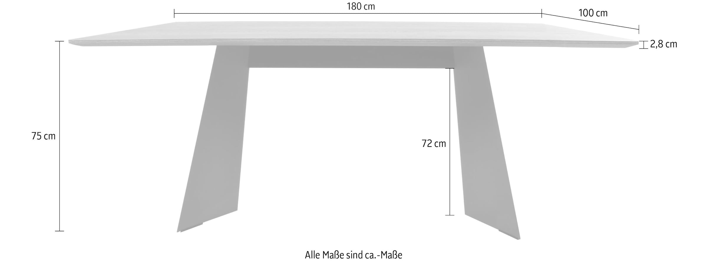 K+W Komfort & Wohnen Esstisch »Cube«, in Nachbildung Risseiche dunkel, Untergestell in 2 Farben