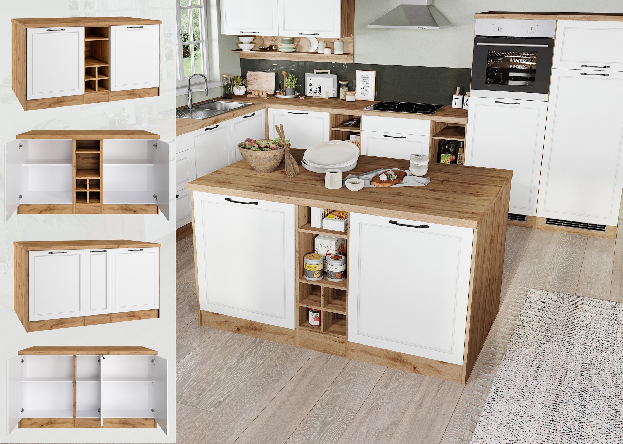 KOCHSTATION Kücheninsel »KS-Lana, Breite 153 cm«, MDF-Fronten, Arbeitsplatt günstig online kaufen