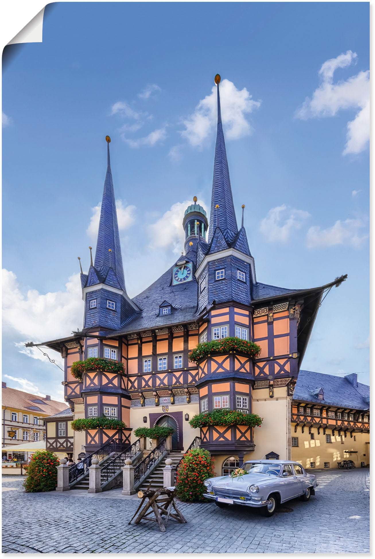 Wandbild »Rathaus Wernigerode, Fachwerkhaus«, Deutschland, (1 St.), als Alubild,...