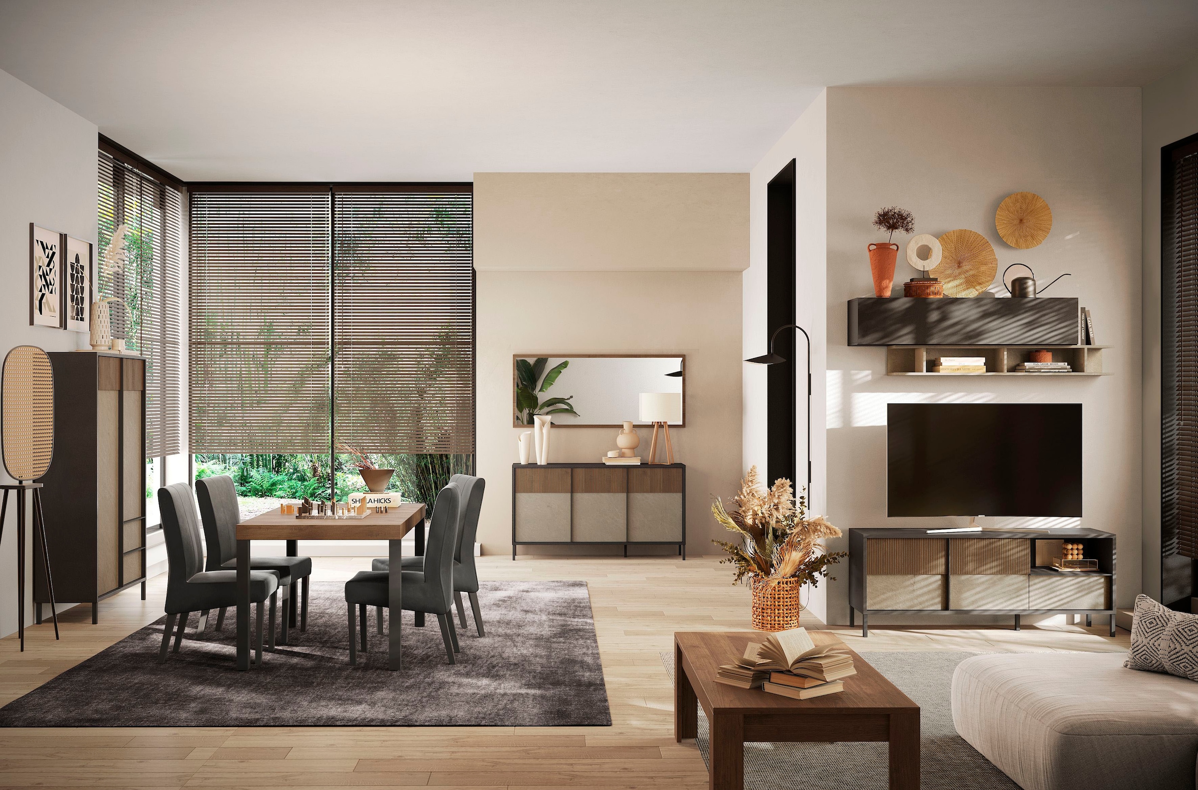 INOSIGN Highboard »Everest Höhe 177 cm, Kommode mit 2 Türen u. 2 Schubkästen«, Sideboard, Schrank, Soft/Self Closing, Korpus 22 mm