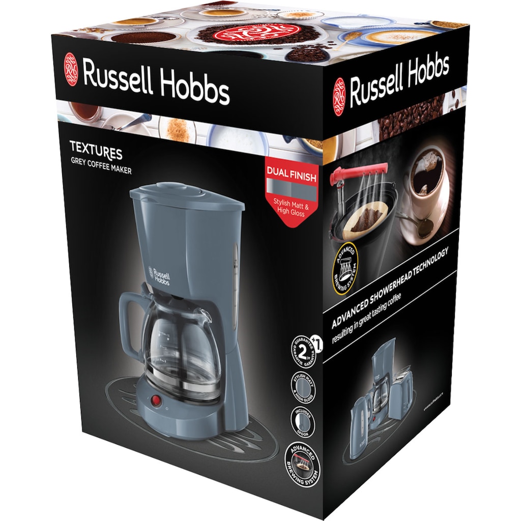 RUSSELL HOBBS Filterkaffeemaschine »Textures Grey 22613-56«, 1,25 l Kaffeekanne, 1x4, 975 W