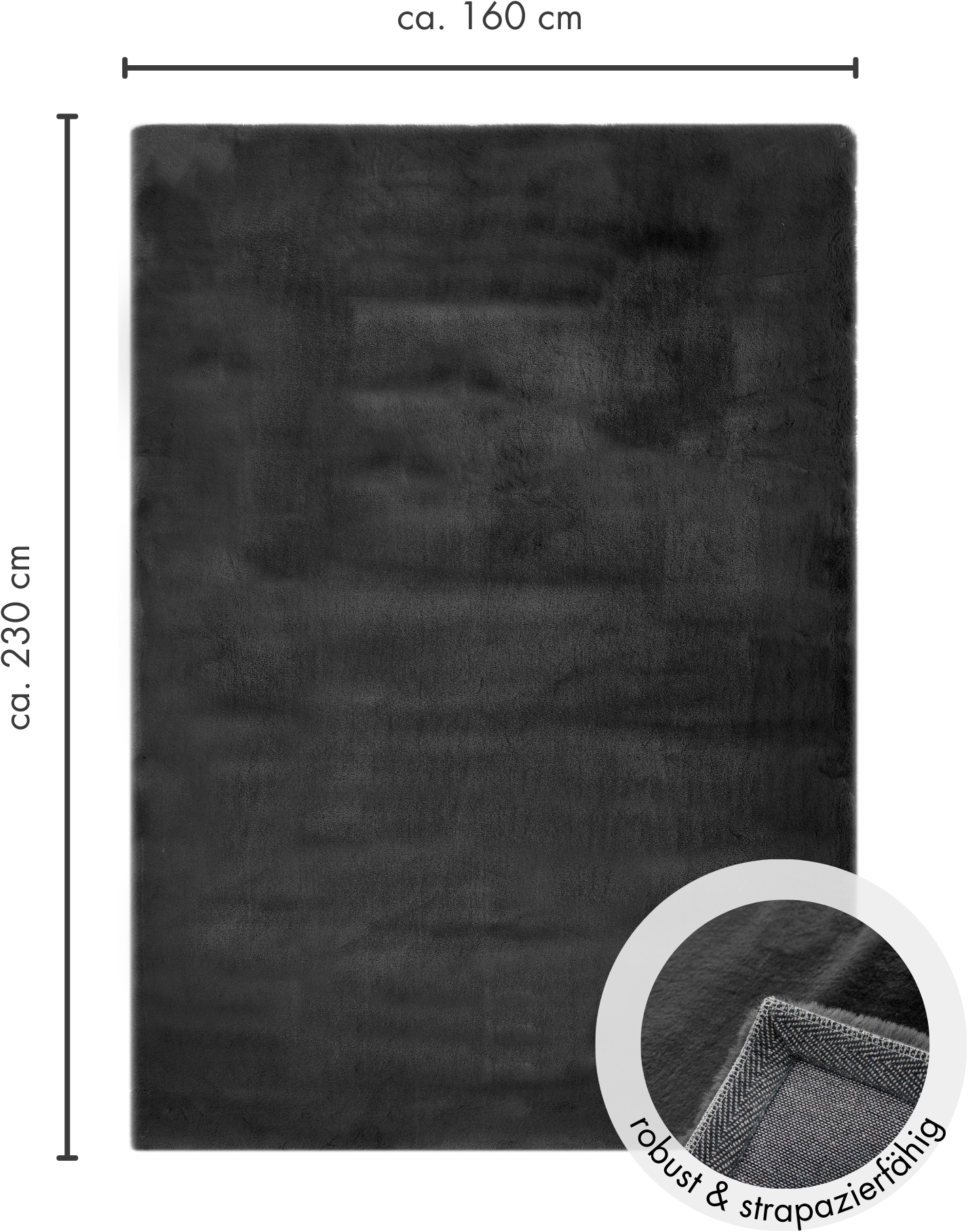 LUXOR living Fellteppich »Novara«, rechteckig, 30 mm Höhe, Kunstfell, Kaninchenfell-Haptik, besonders weicher Hochflor