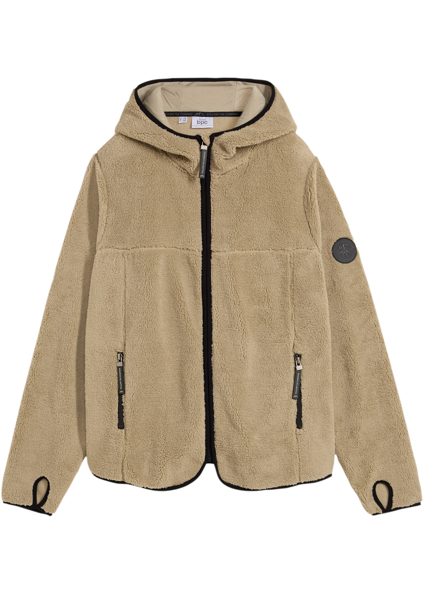 bonprix Fleecejacke mit Kapuze Winterjacke mit Teddy-Fleece und Kapuze