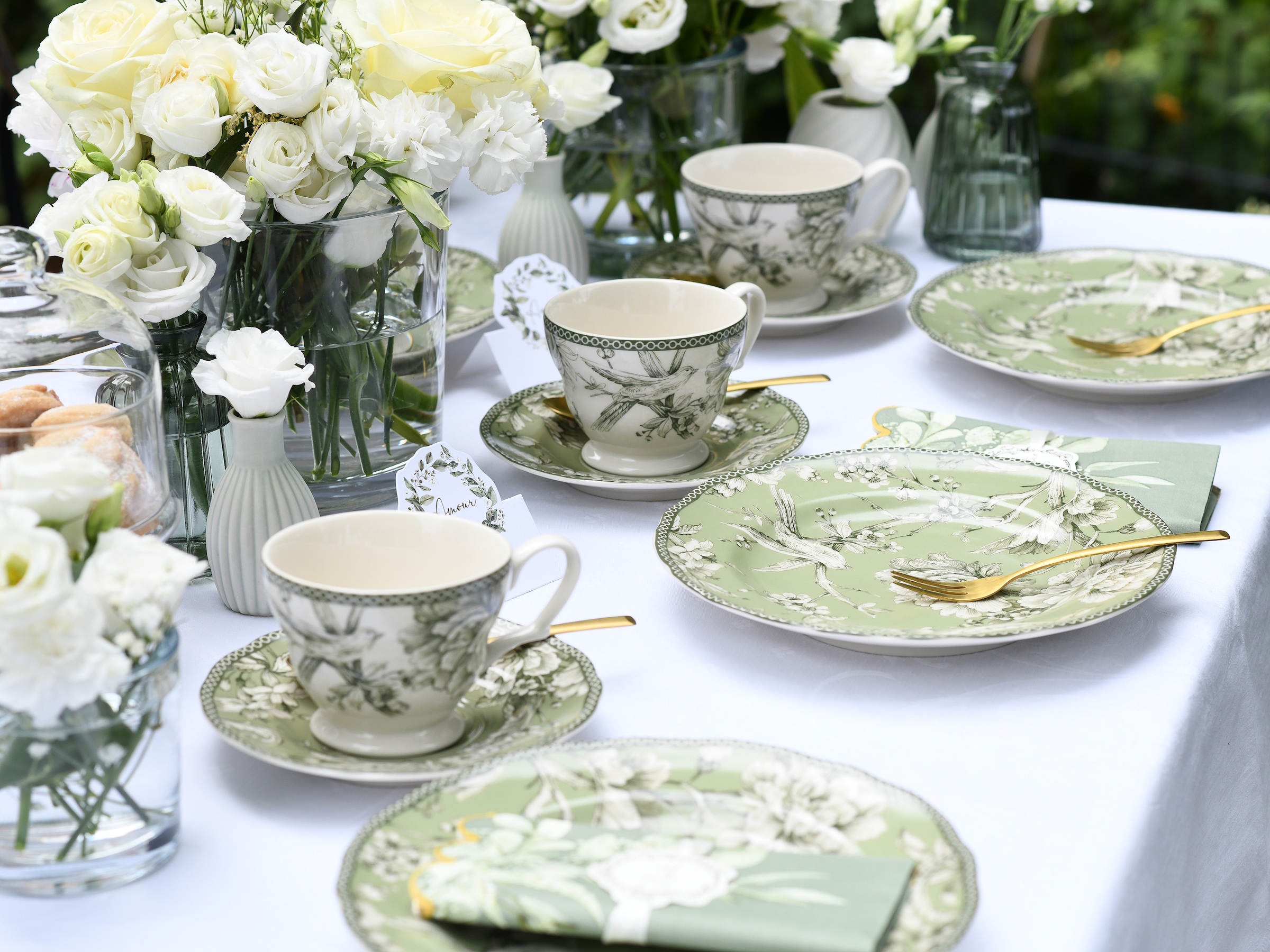 CreaTable Kaffeeservice »Adelaide, Service 12-tlg.« Nostalgischer Vintage Dekor, Elegante Form