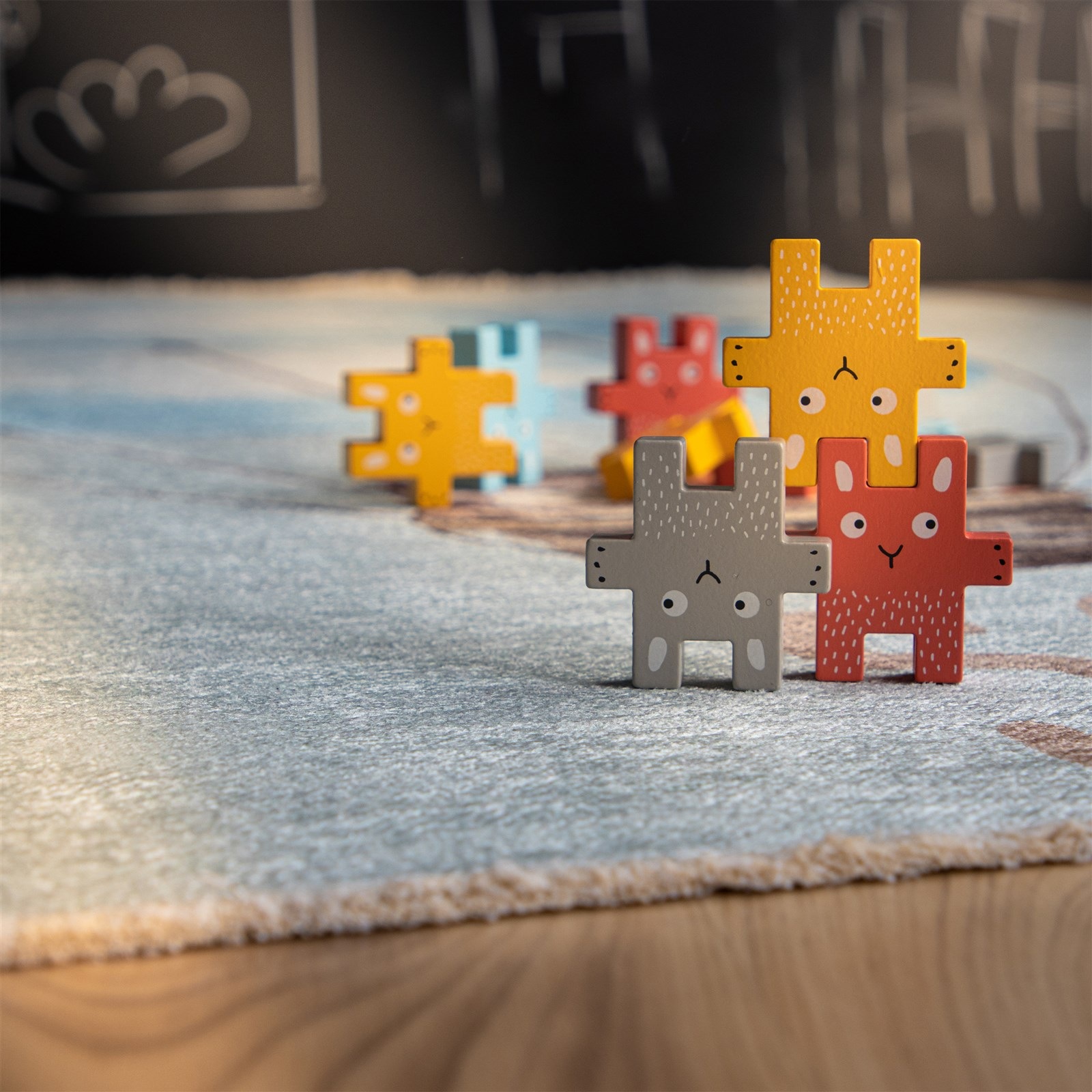 Kayoom Kinderteppich »Joanna 611« rechteckig 6 mm Höhe Kurzflor, Modernes Muster, Deko, Wolle, Heißluftballon