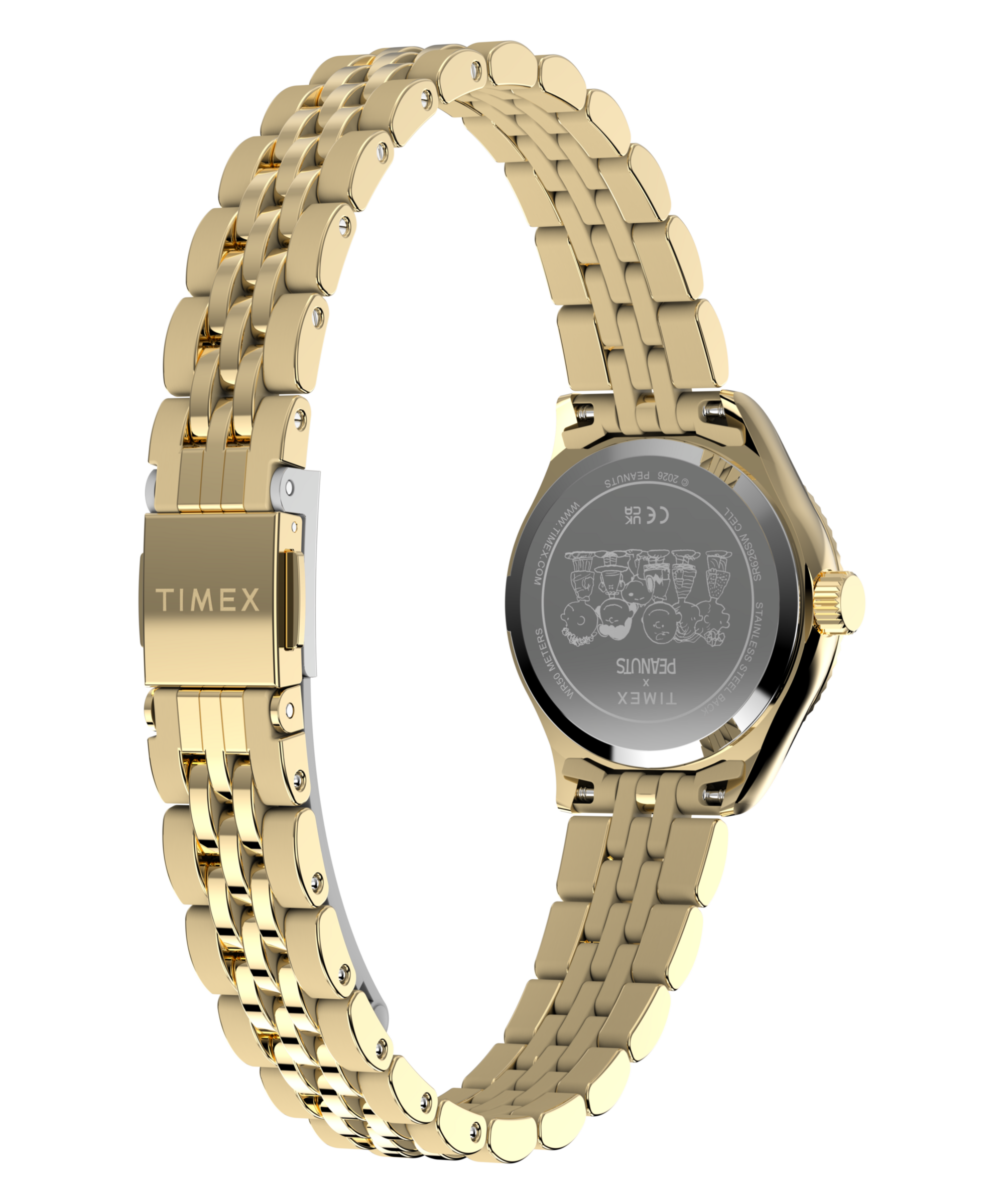 Timex Quarzuhr »Peanuts Legacy Mini Heart Hug« Armbanduhr, Damenuhr, Edelstahlarmband, analog
