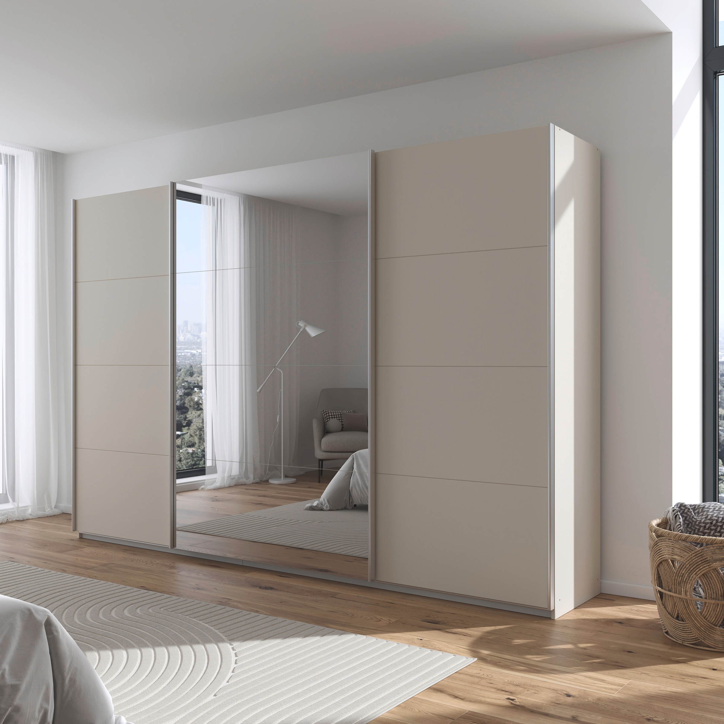 rauch Schwebetürenschrank »Kleiderschrank Schrank Garderobe AGORDO«, Top Innenausstattung, in 4 Breiten und 2 Höhen MADE IN GERMANY