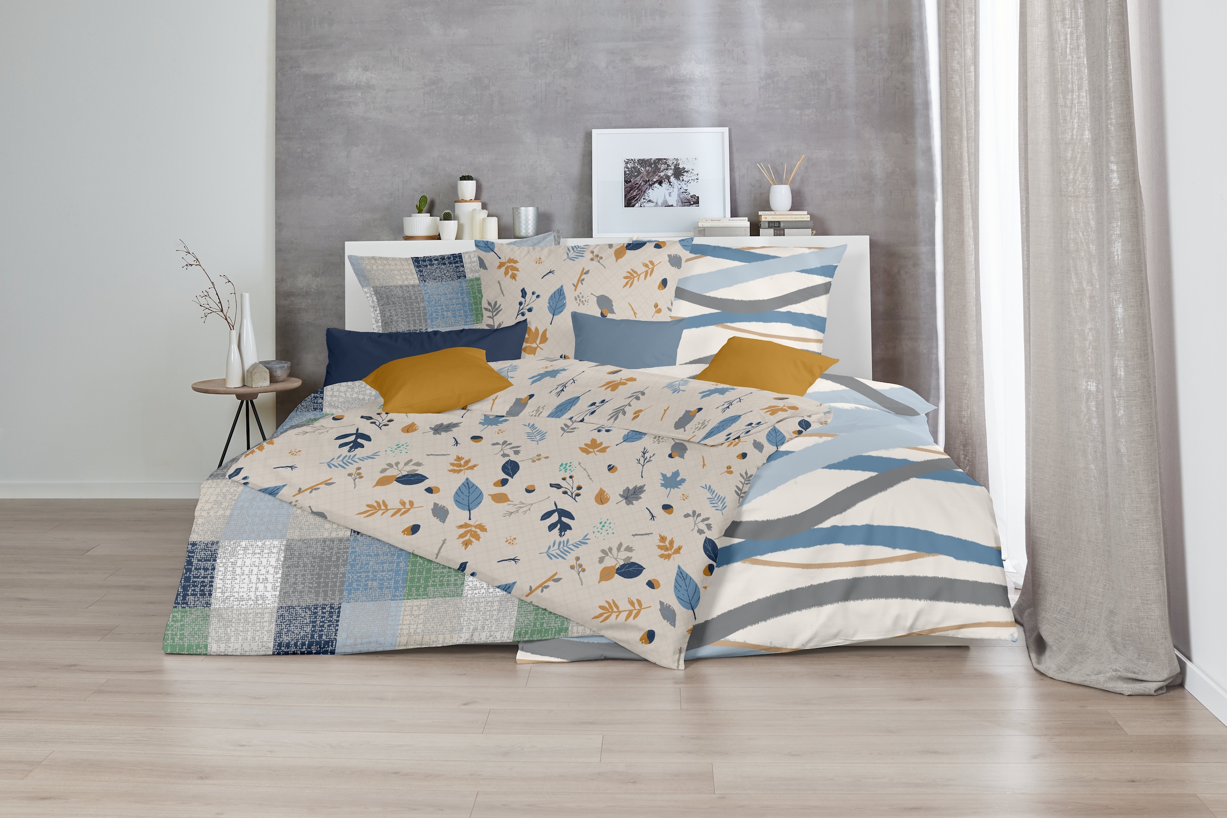 Primera Bettwäsche »Biber-Bettwäsche Branches« 2 Stk. tlg. mit floralen Motiven