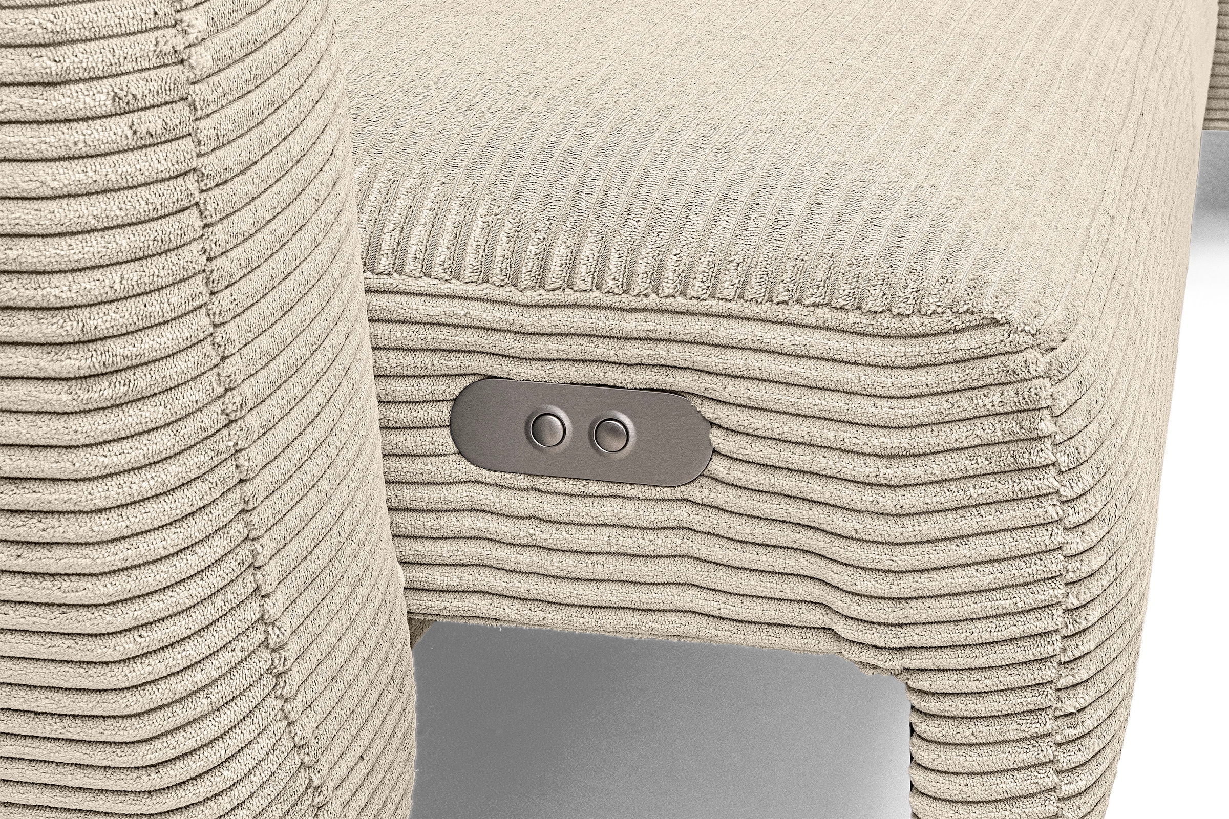 WERK2 Ecksofa »Alisson, mit elektrischer Sitztiefenverstellung, L-Form, Breite 277 cm«, Alisson – flexibler Komfort mit modernem Design und smarten Details.