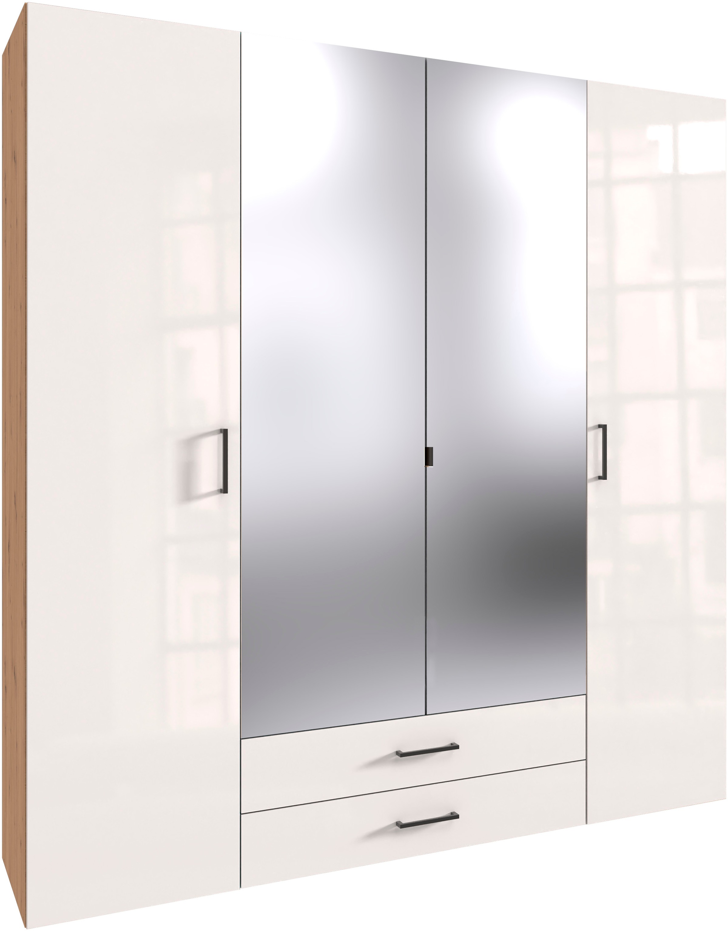 Wimex Drehtürenschrank »Mugano« mit langen oder kurzen Griffen aus Metall, günstig online kaufen