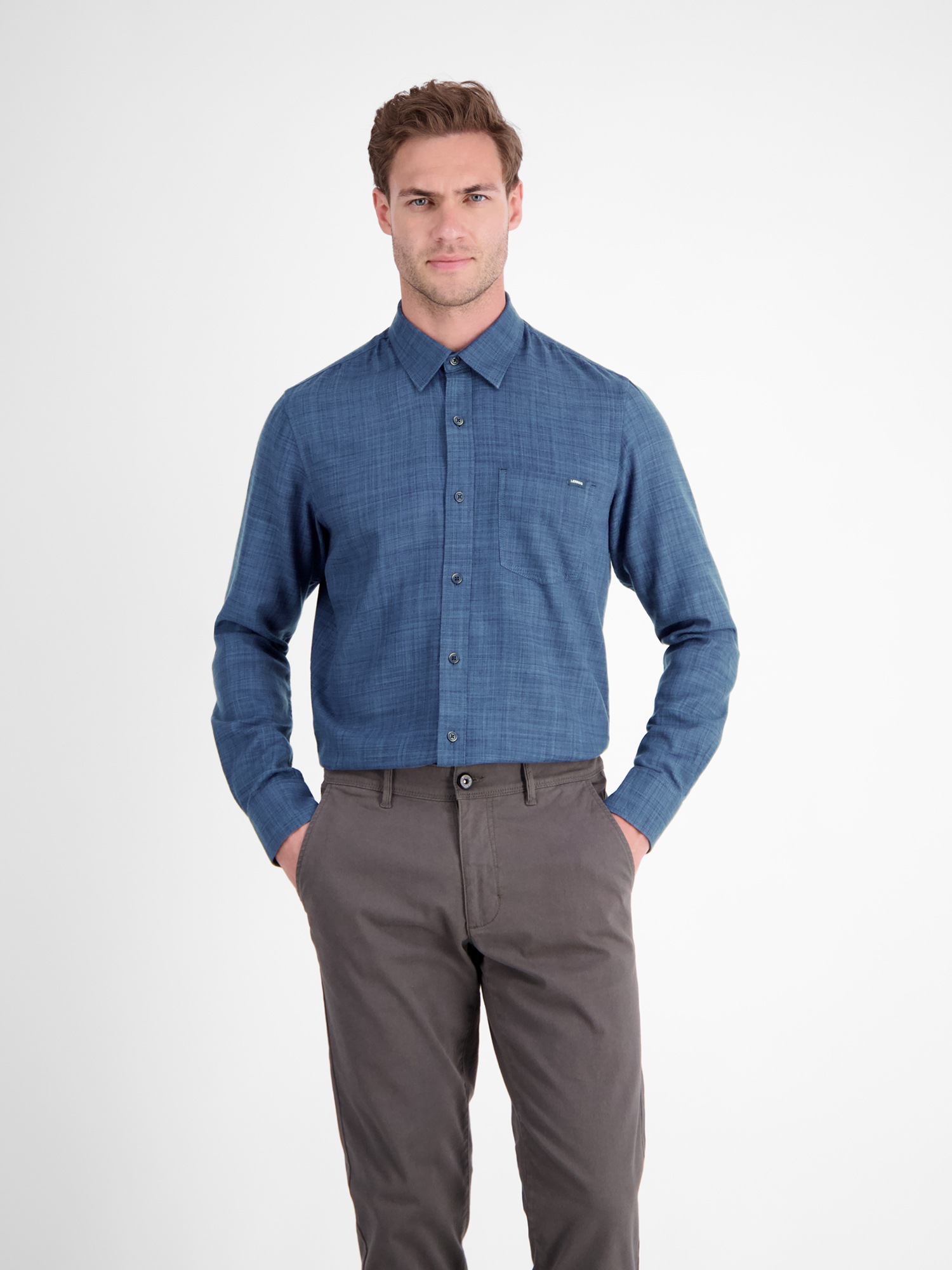 LERROS Langarmhemd »LERROS Herrenhemd, Fancy-Twill«