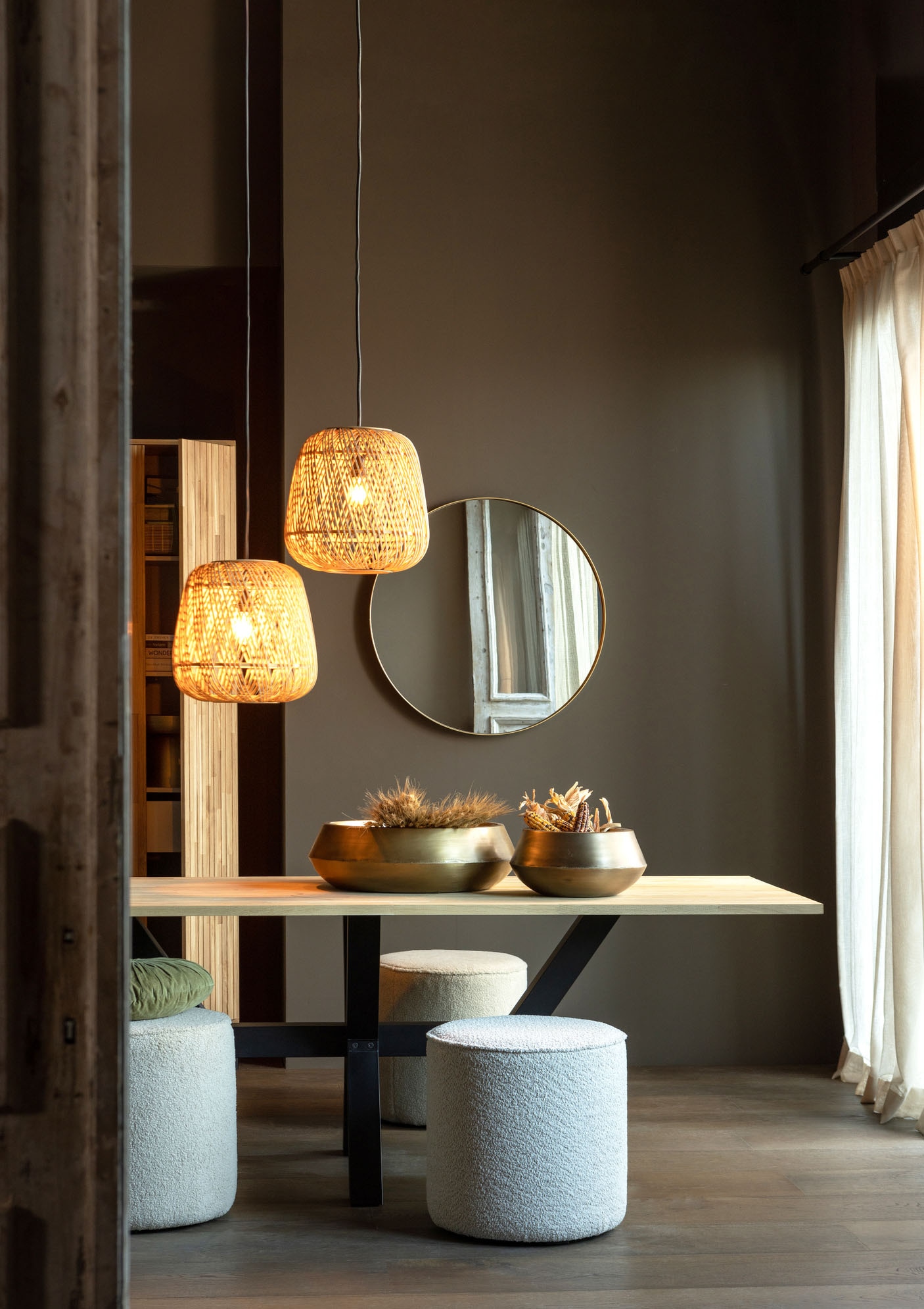 WOOOD Hocker »Sara«, weich gepolstert, runde Form, H 46 cm x Ø 46 cm
