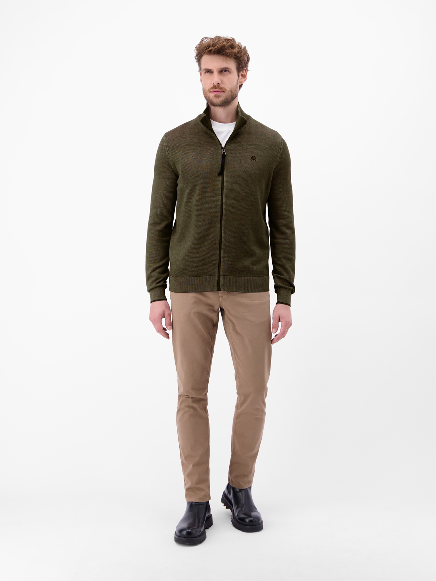 LERROS Strickjacke »LERROS Melange-Strickjacke für Herren«