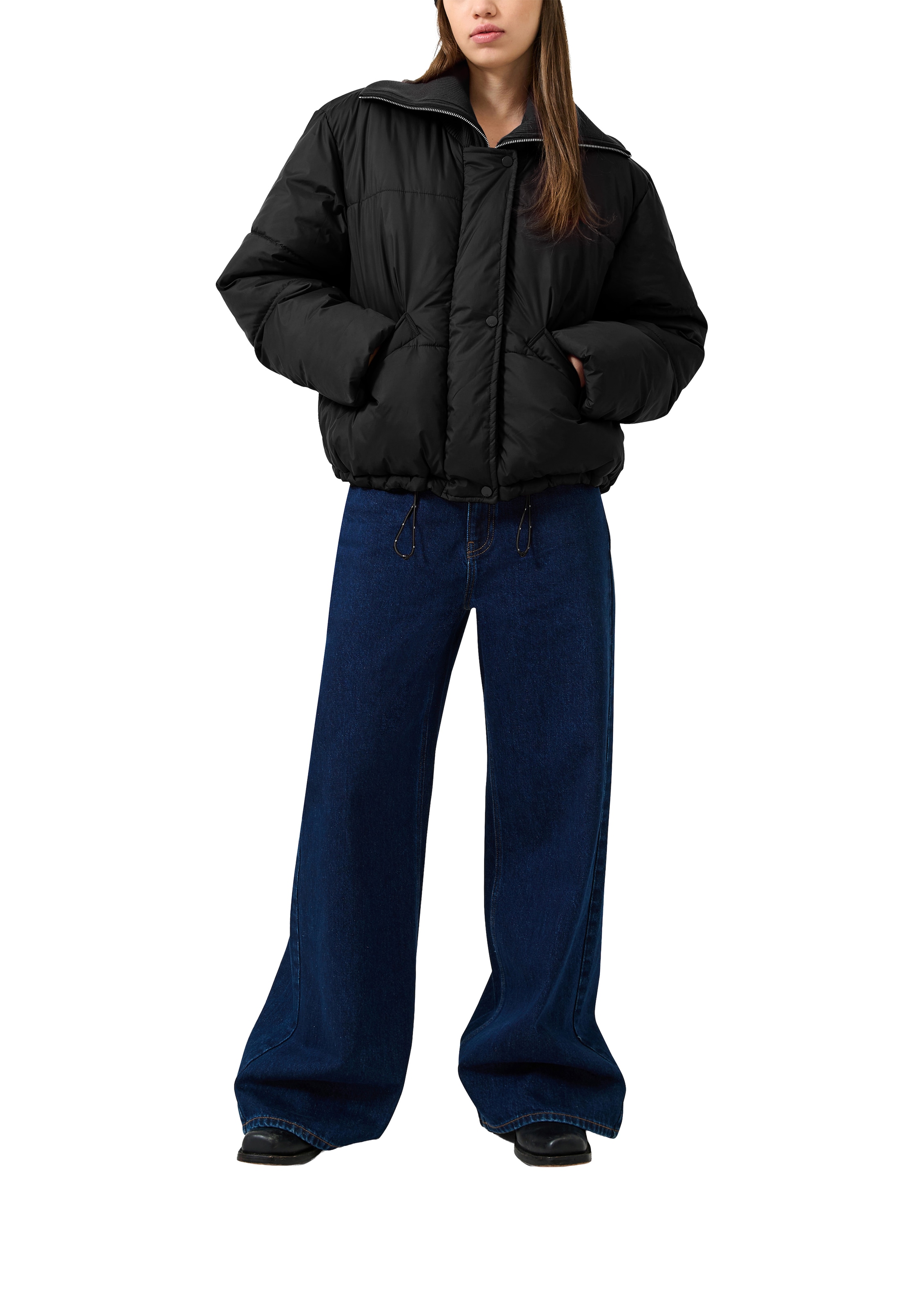 QS Steppjacke ohne Kapuze Winterjacke mit Rollkragen und Reißverschluss