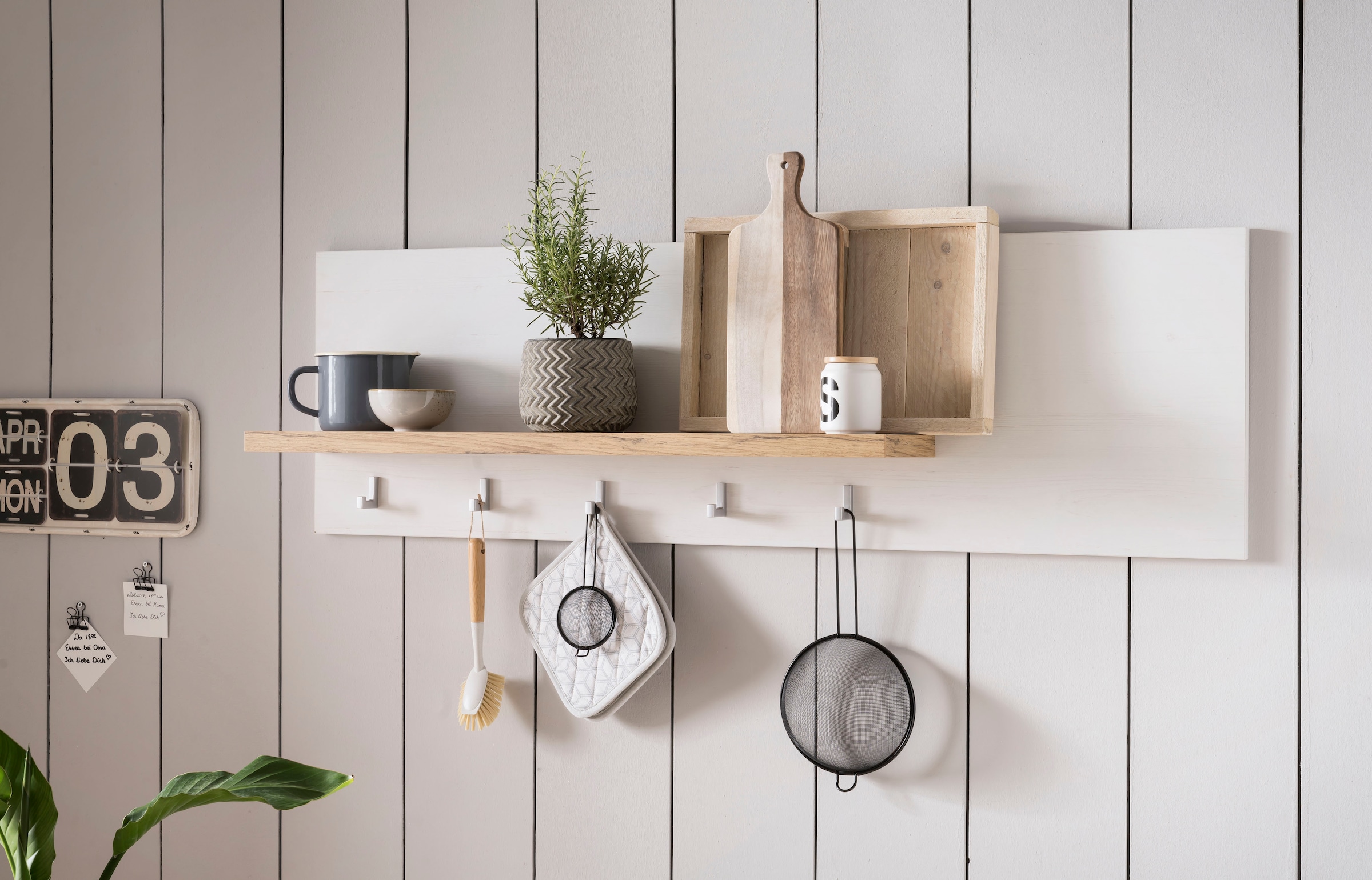 KOCHSTATION Wandregal »Westminster«, Breite 130 cm, mit 5 Haken