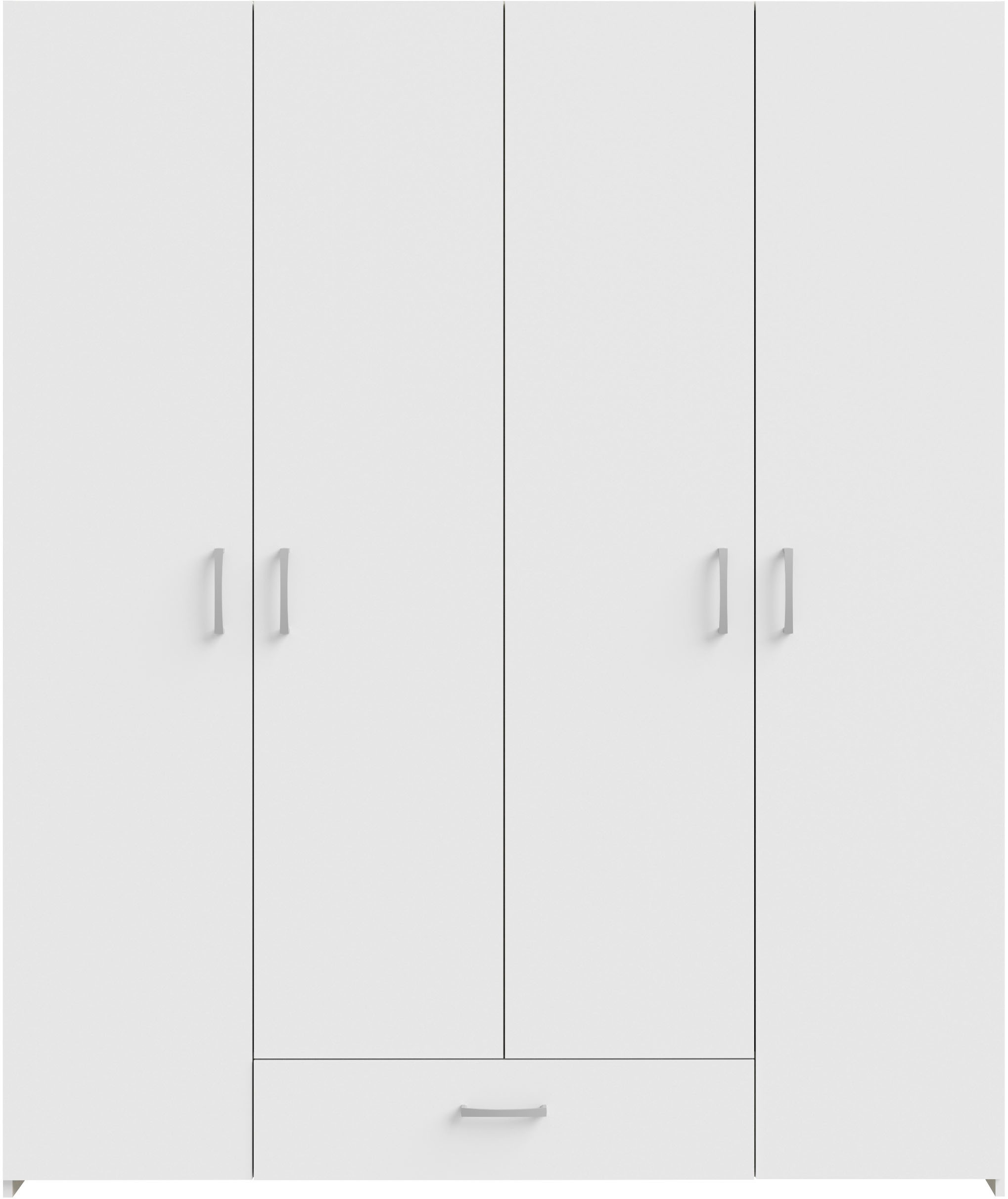 FORTE Drehtürenschrank »Econobox«, Drehtürenschrank, zeitloses Design mit alufarbigen Griffen.