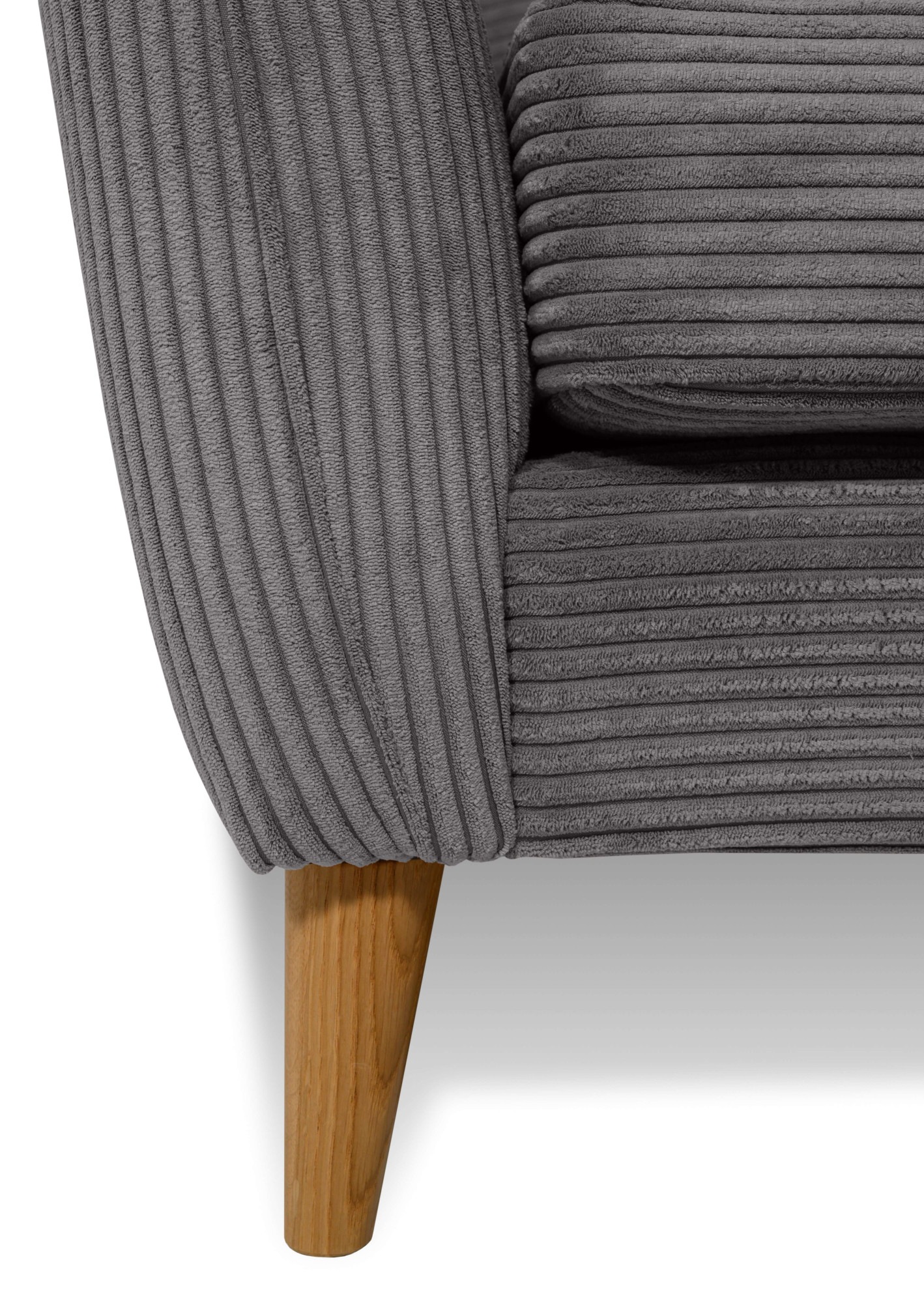 Home affaire 2-Sitzer »MARSEILLE Kompaktsofa 170 cm, Cord, Flachgewebe, Struktur, Webstoff«, Massivholzbeine Eiche, Landhausstil, Wellenunterfederung