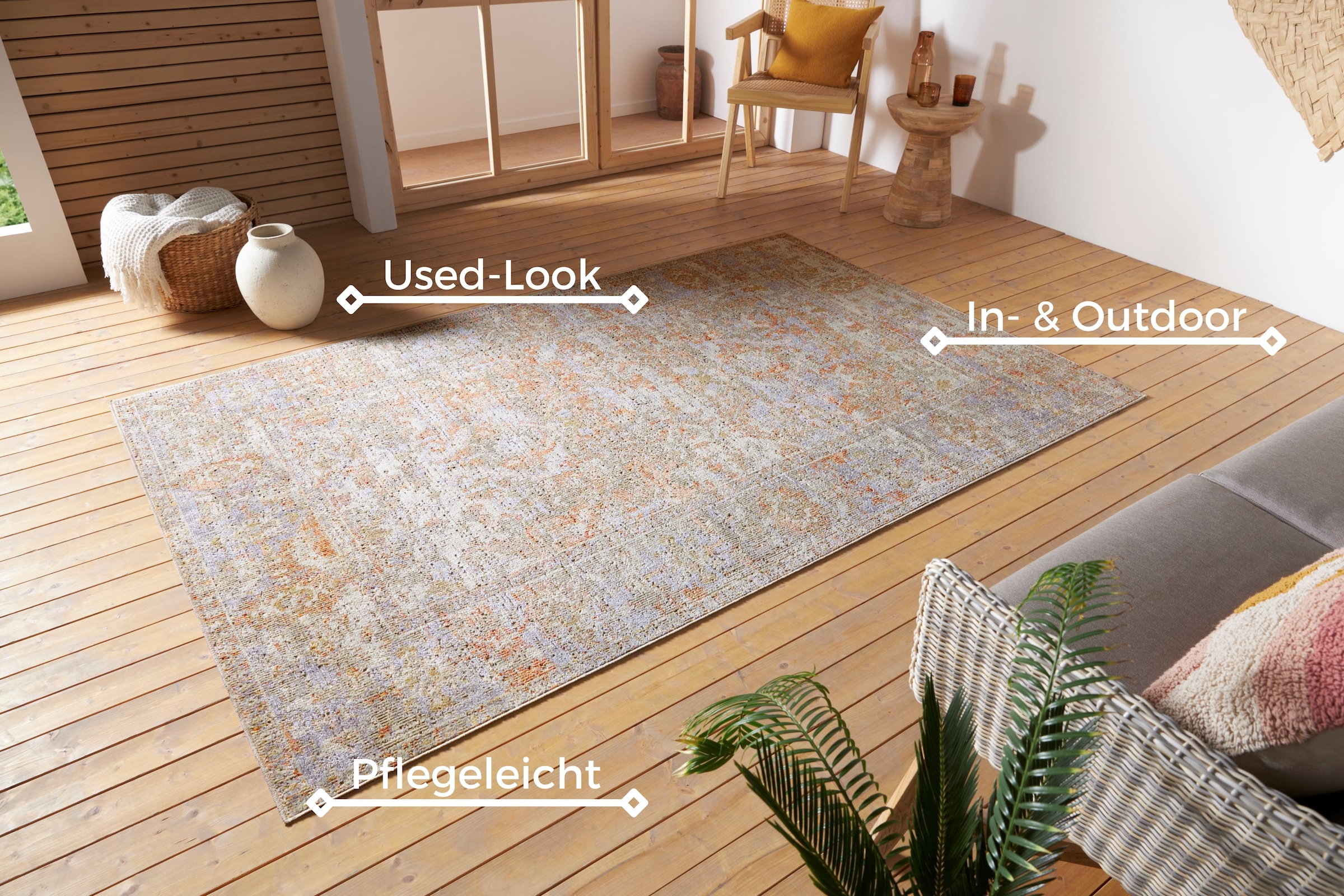 NORTHRUGS Teppich »Port Said«, rechteckig, 3 mm Höhe, In-& Outdoor, Läufer, günstig online kaufen