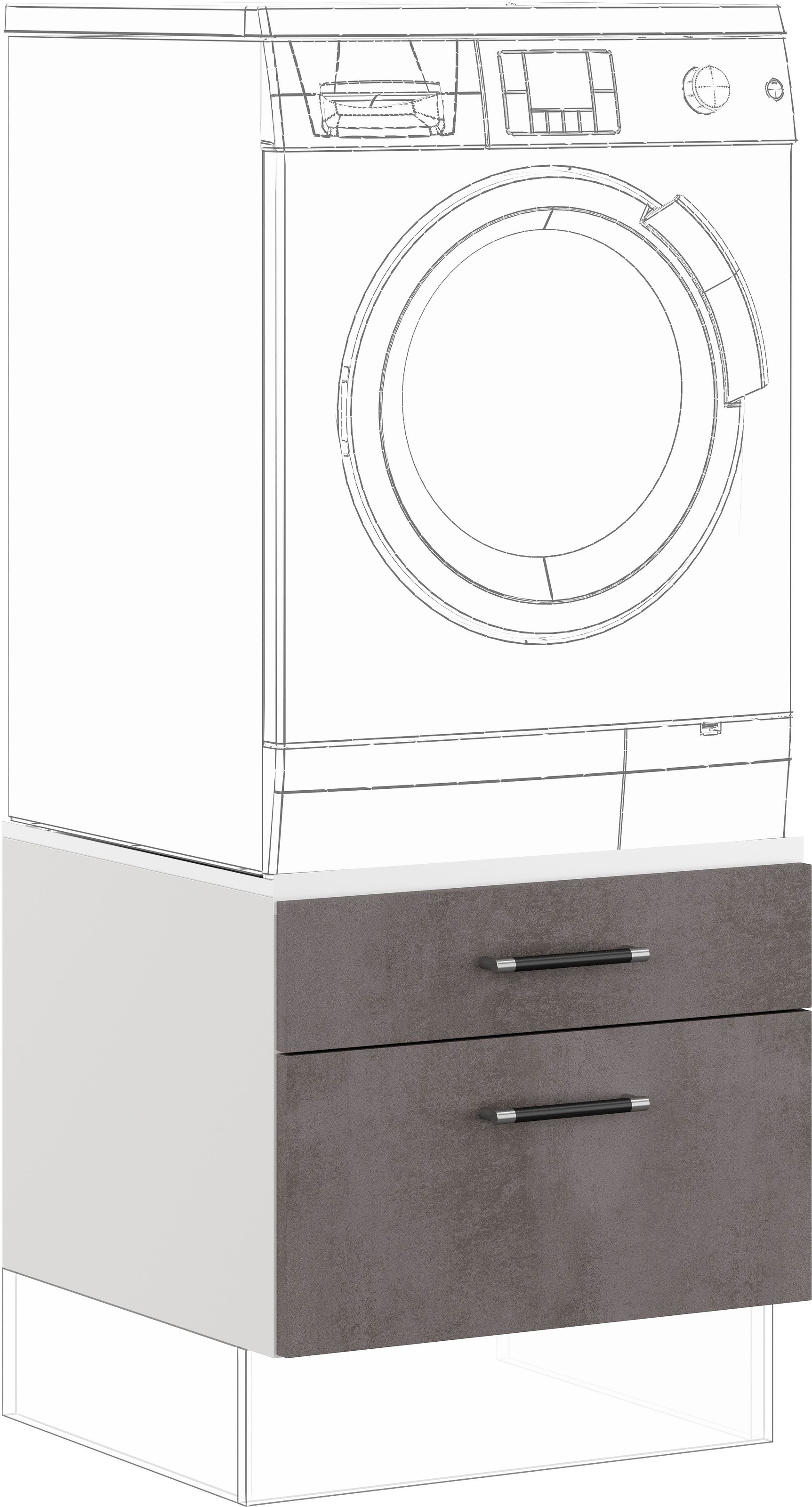 IMPULS KÜCHEN Waschmaschinenumbauschrank »"Prag", Breite/Höhe: 60/43,5 cm, günstig online kaufen