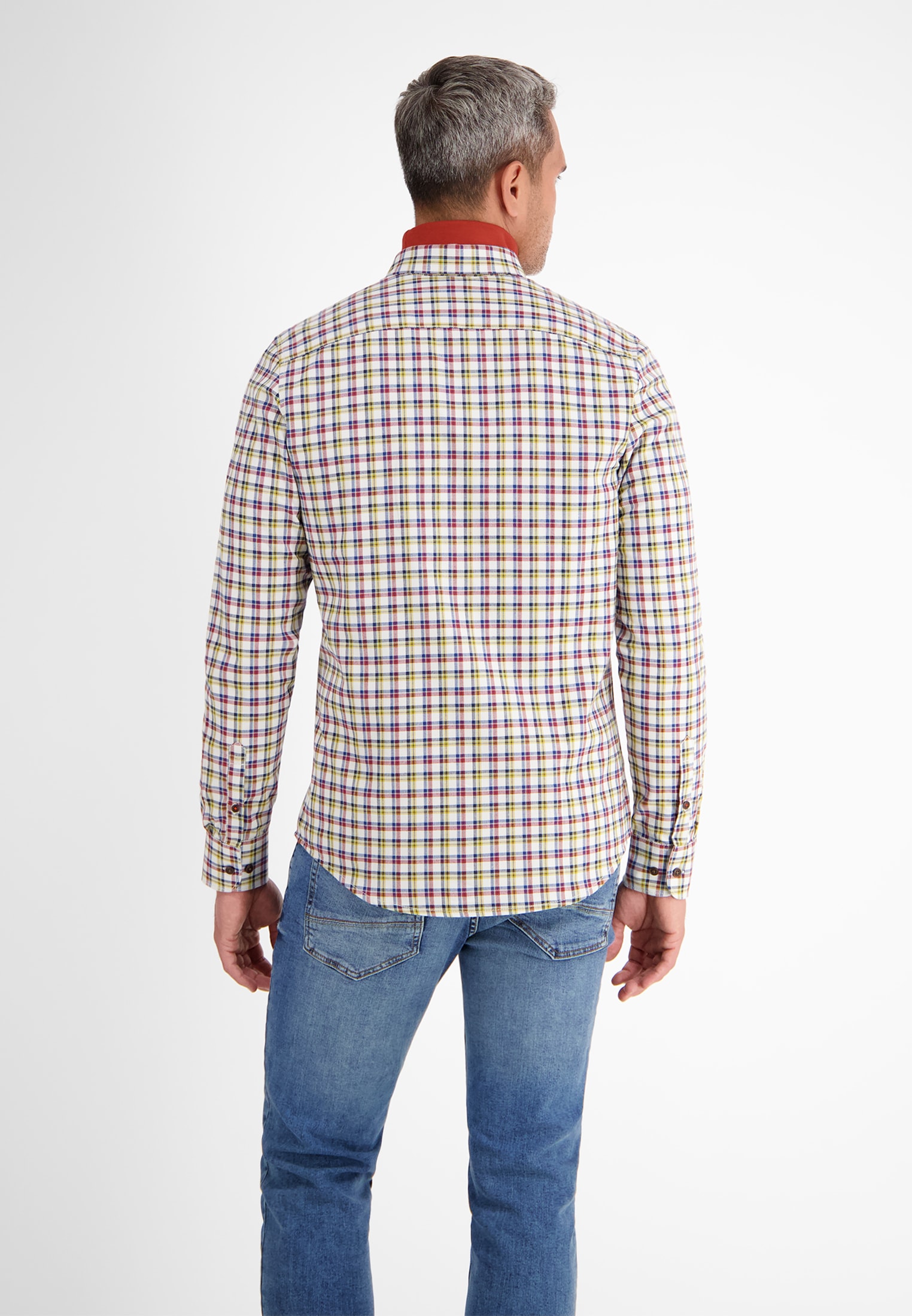 LERROS Langarmhemd »LERROS Langarmhemd mit Herringbone-Karo«
