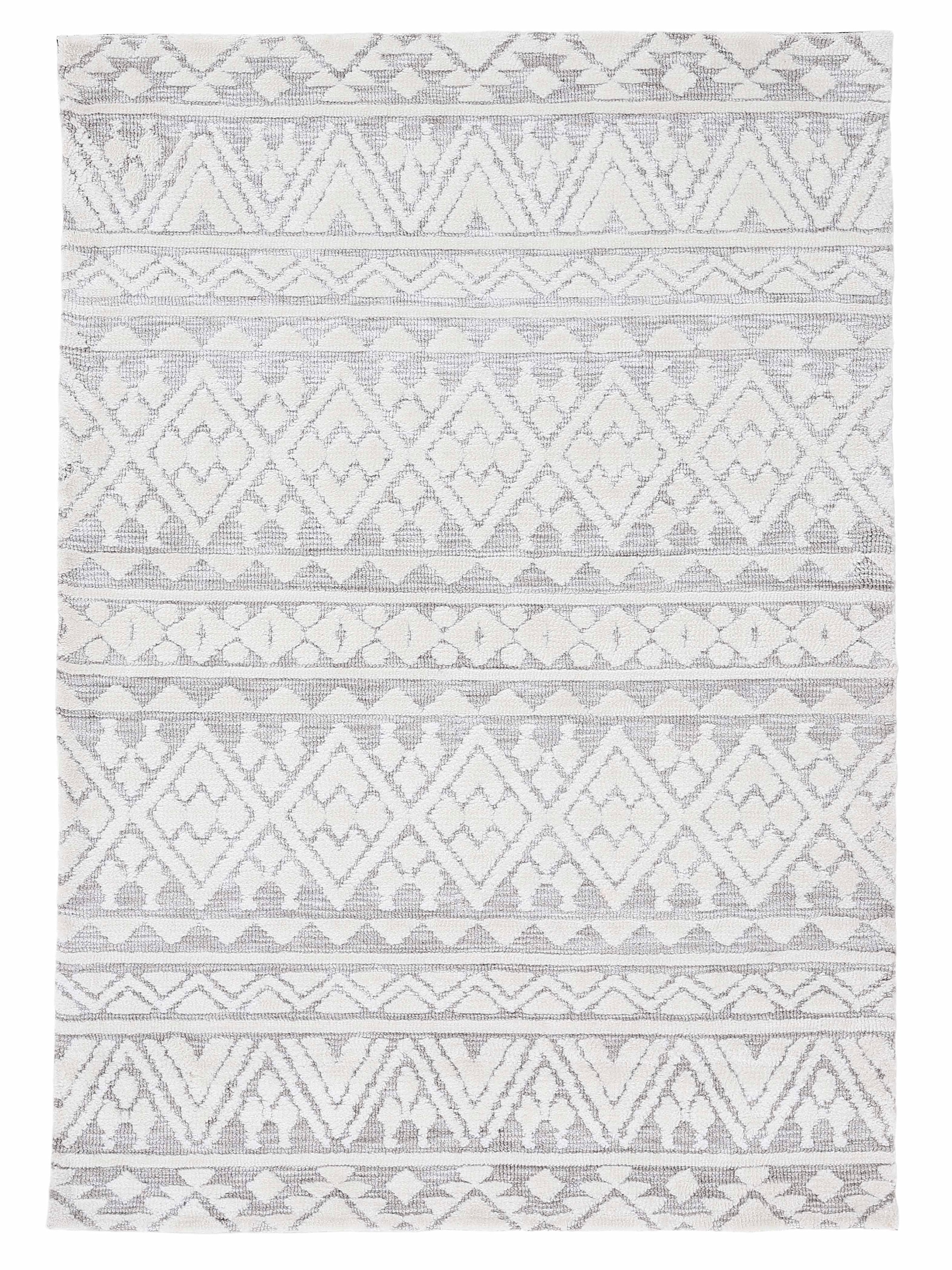 carpetfine Teppich »Holly 2«, rechteckig, 12 mm Höhe, Rauten Motiv, Hoch-Tief Struktur, Wohnzimmer