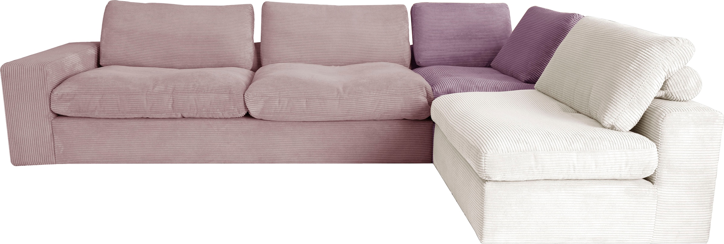 alina Ecksofa "Sandy" mit losen Sitz und Rückenkissen, in modernem Cordstof günstig online kaufen